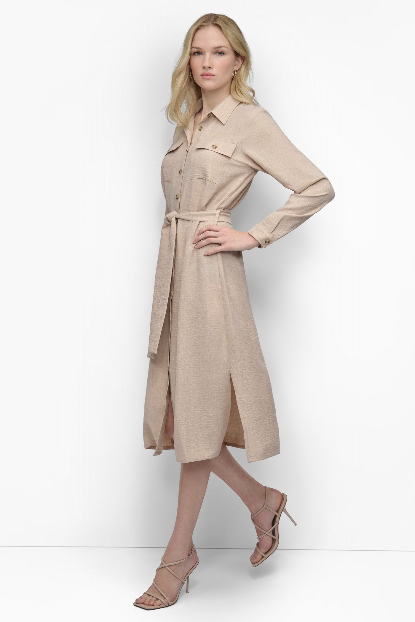 COLLARED BUTTON DRESS VIEW 3 | SALE DRESSES