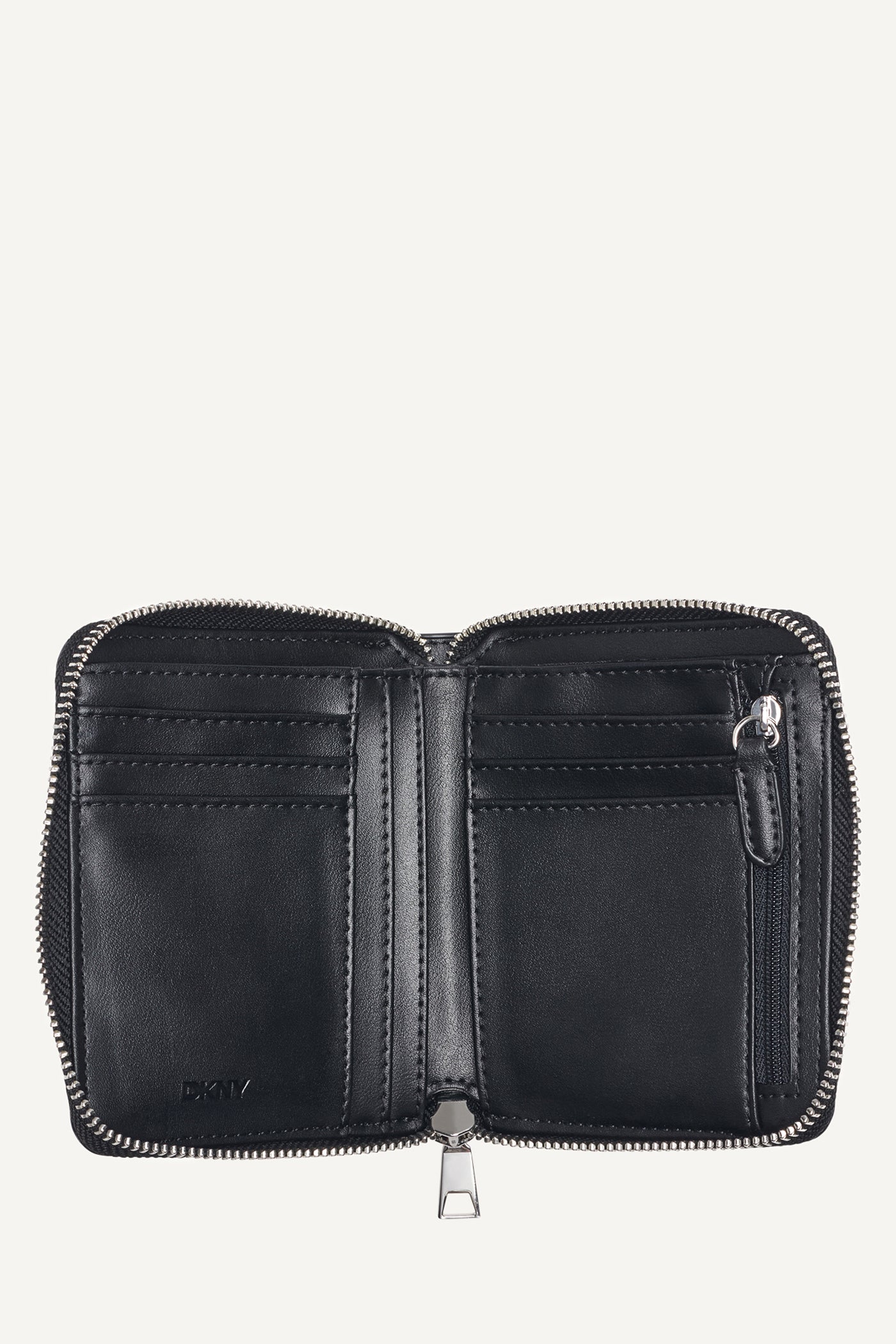 Black ETTA SMALL ZIP AROUND WALLET, BACK VIEW | Wallets & Leather Goods