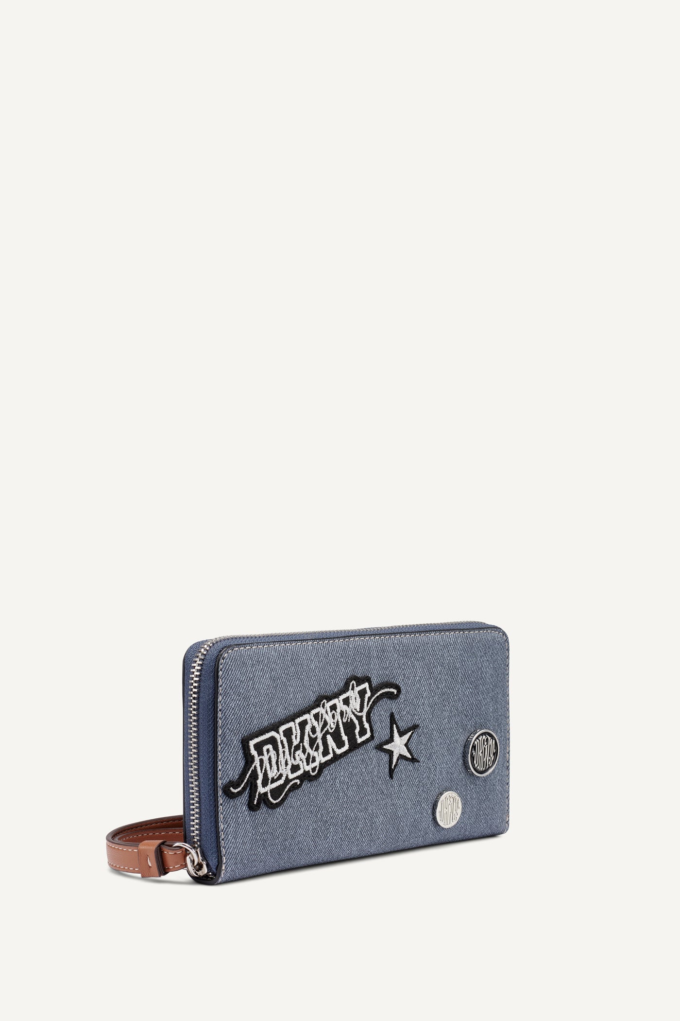 Denim NESSA LARGE ZIP AROUND WALLET, BACK VIEW | Bags