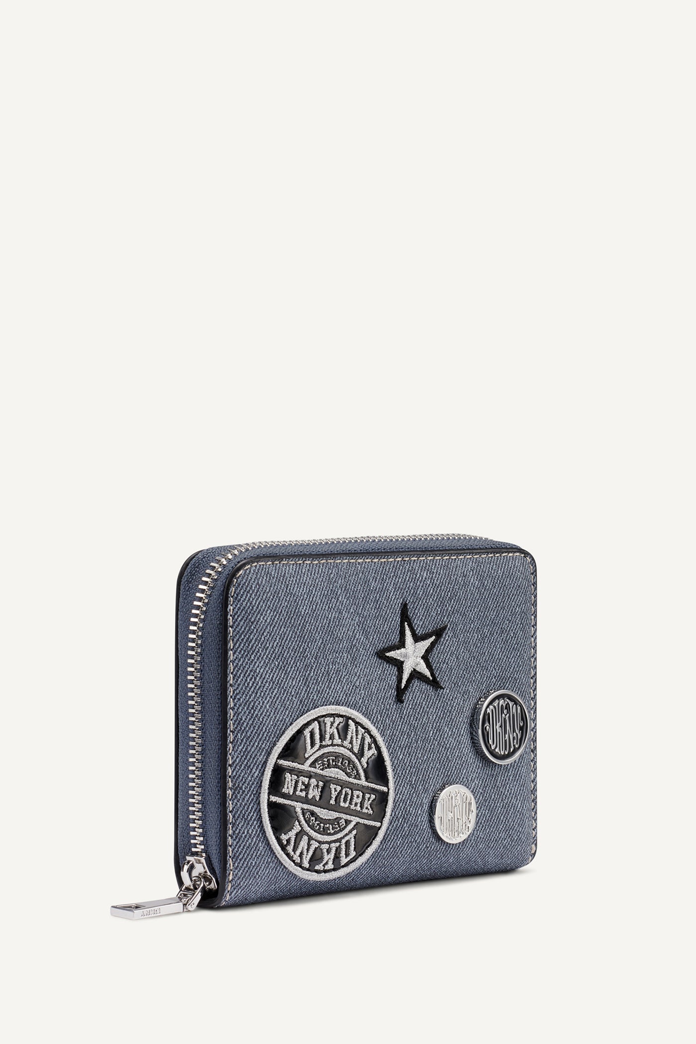 Denim NESSA SMALL ZIP AROUND WALLET, BACK VIEW | Bags
