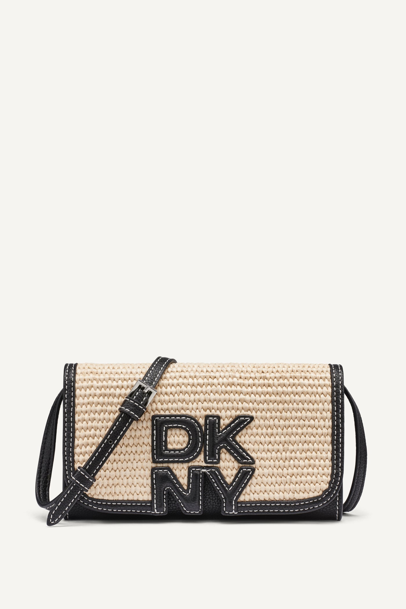 Natural/Black NICOLE FLAP CROSSBODY, FRONT VIEW | Bags