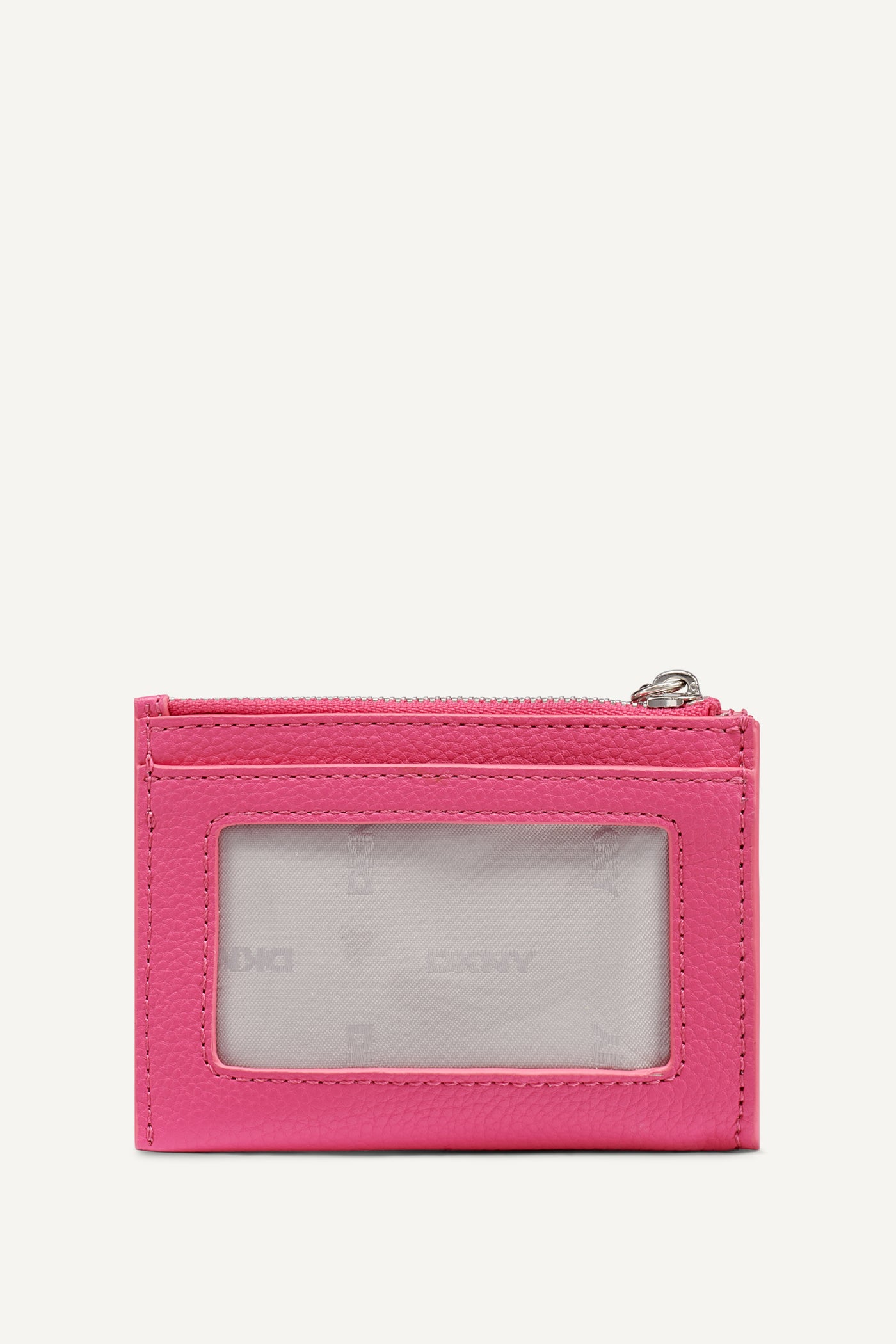 Hot Pink SARAH TOP ZIP CARD HOLDER, BACK VIEW | New Arrivals