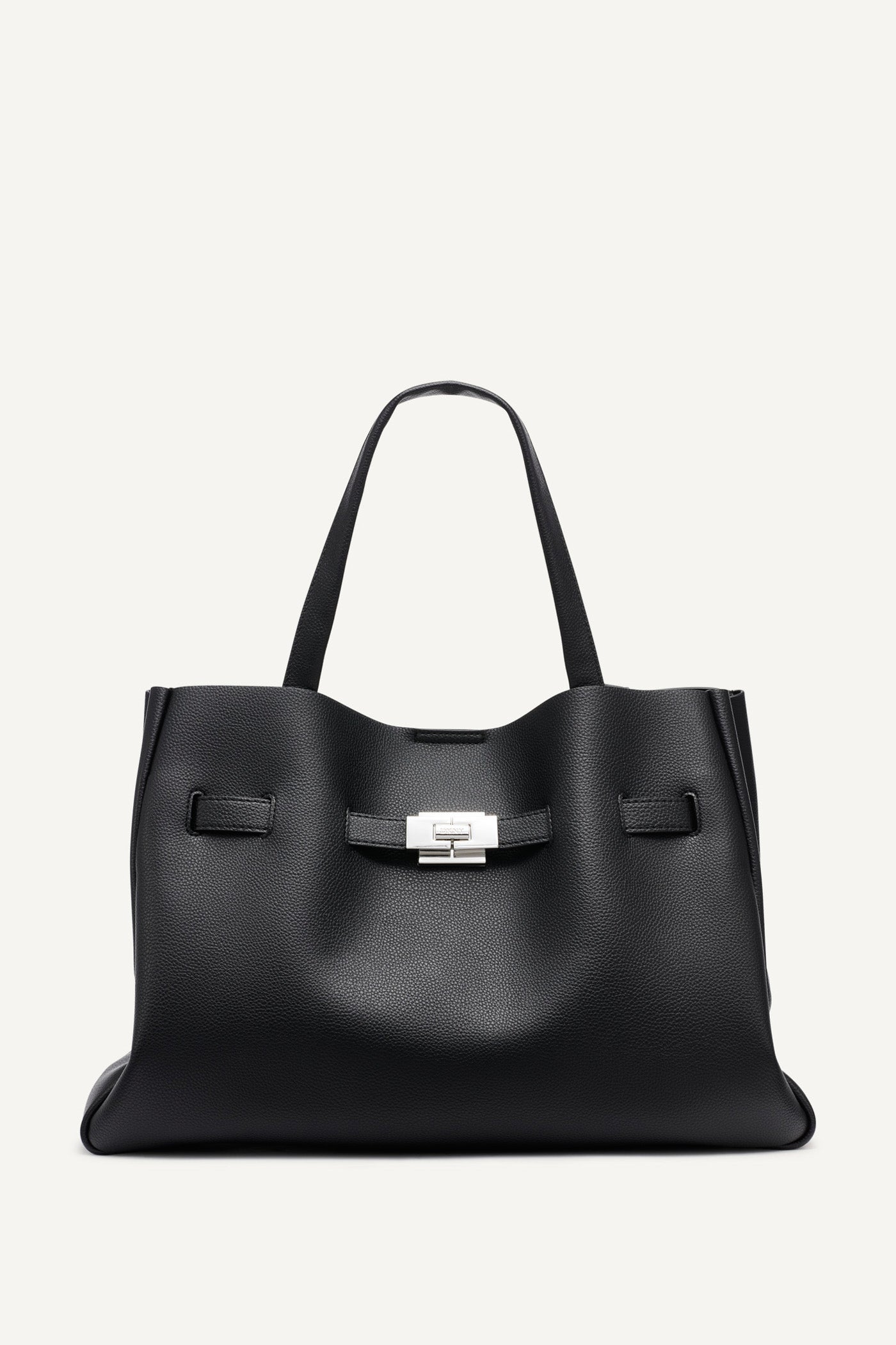 BLACK/SILVER BRYAR LARGE SATCHEL, FRONT VIEW | Bags