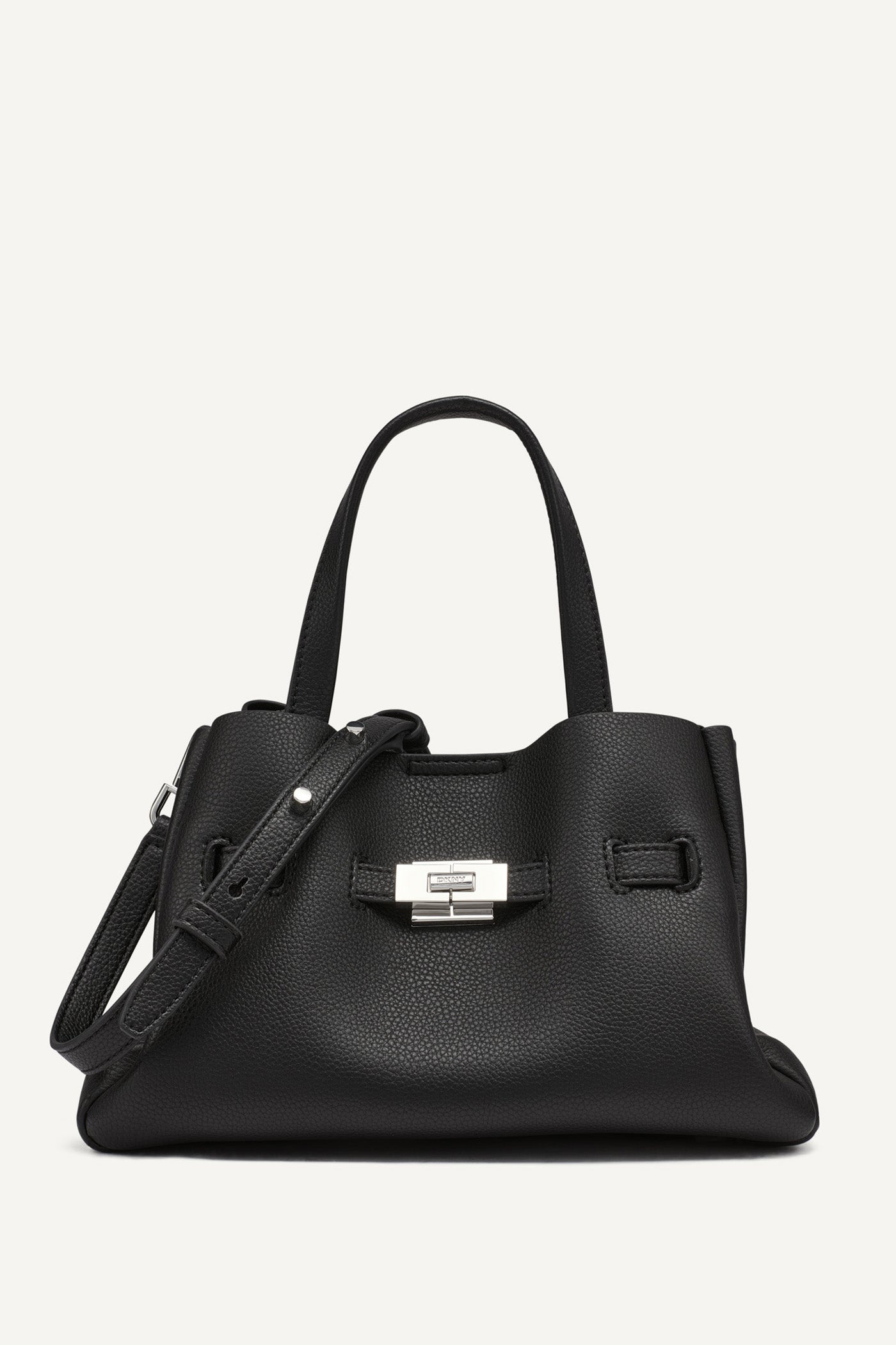 BLACK/SILVER BRYAR SMALL SATCHEL, FRONT VIEW | Satchel Bags