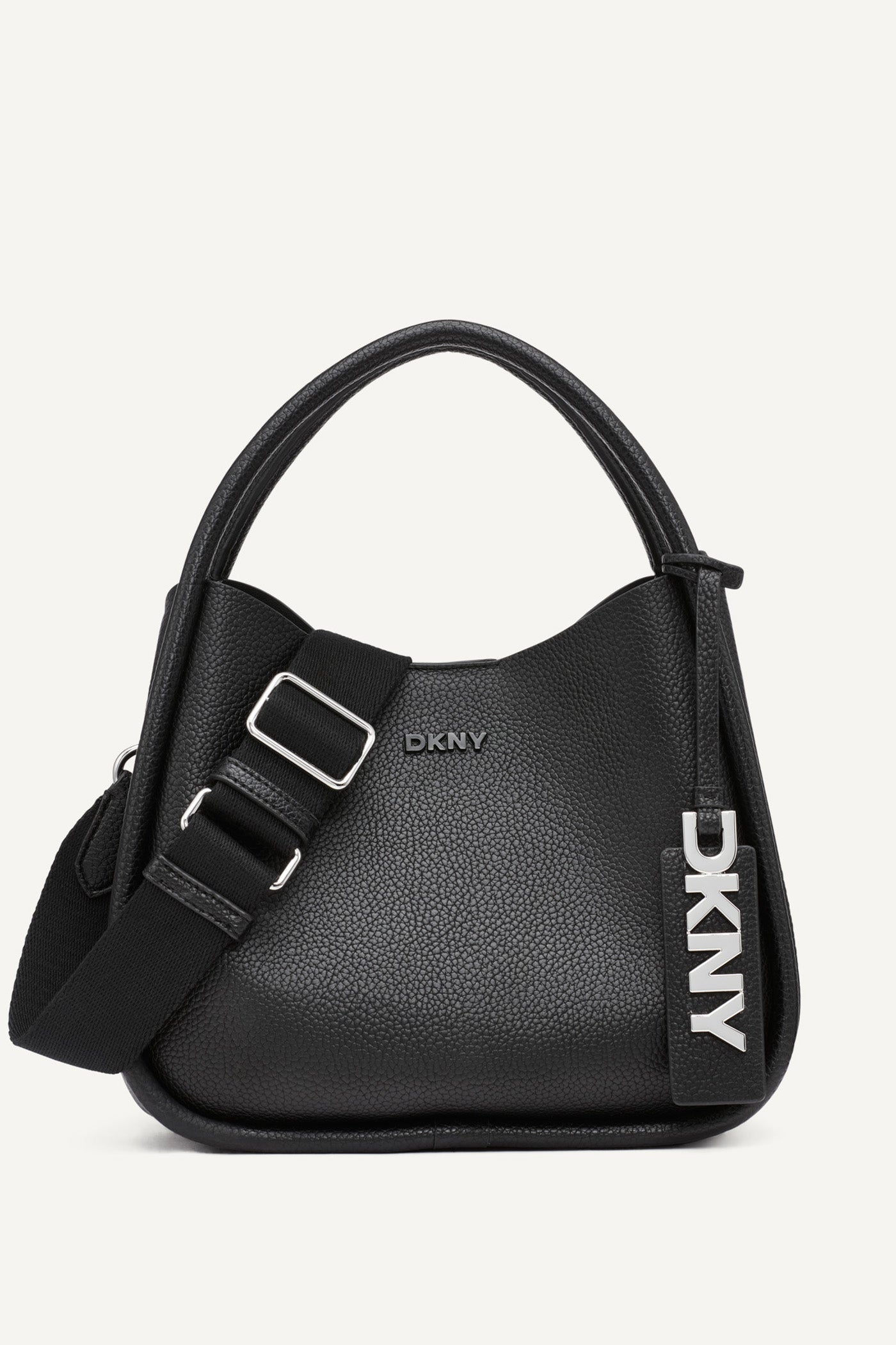 BLACK/SILVER CAPRI MEDIUM HOBO, FRONT VIEW | Bags