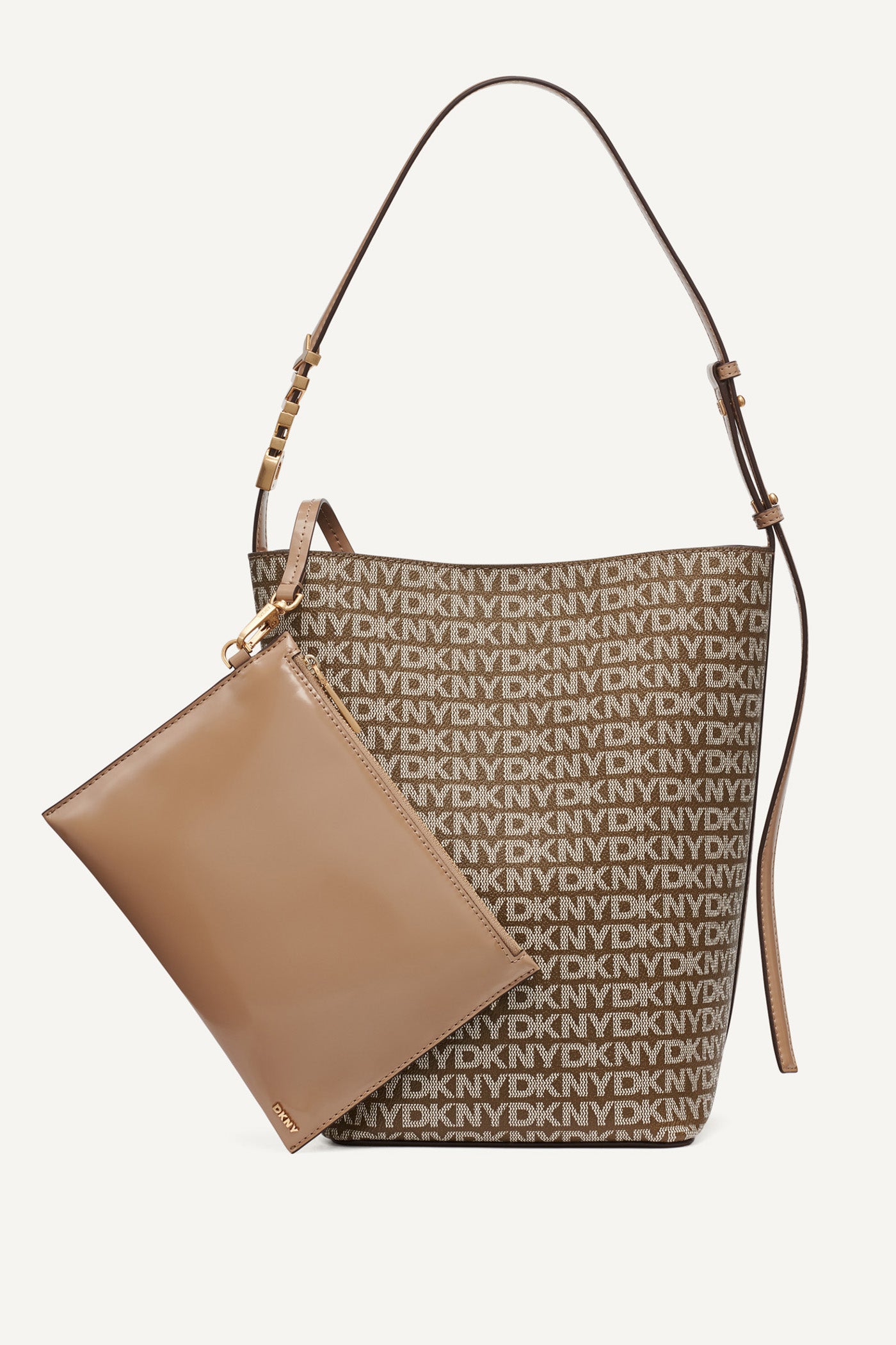 Chino/Cappuccino AVRIL LOGO BUCKET BAG, FRONT VIEW | Products
