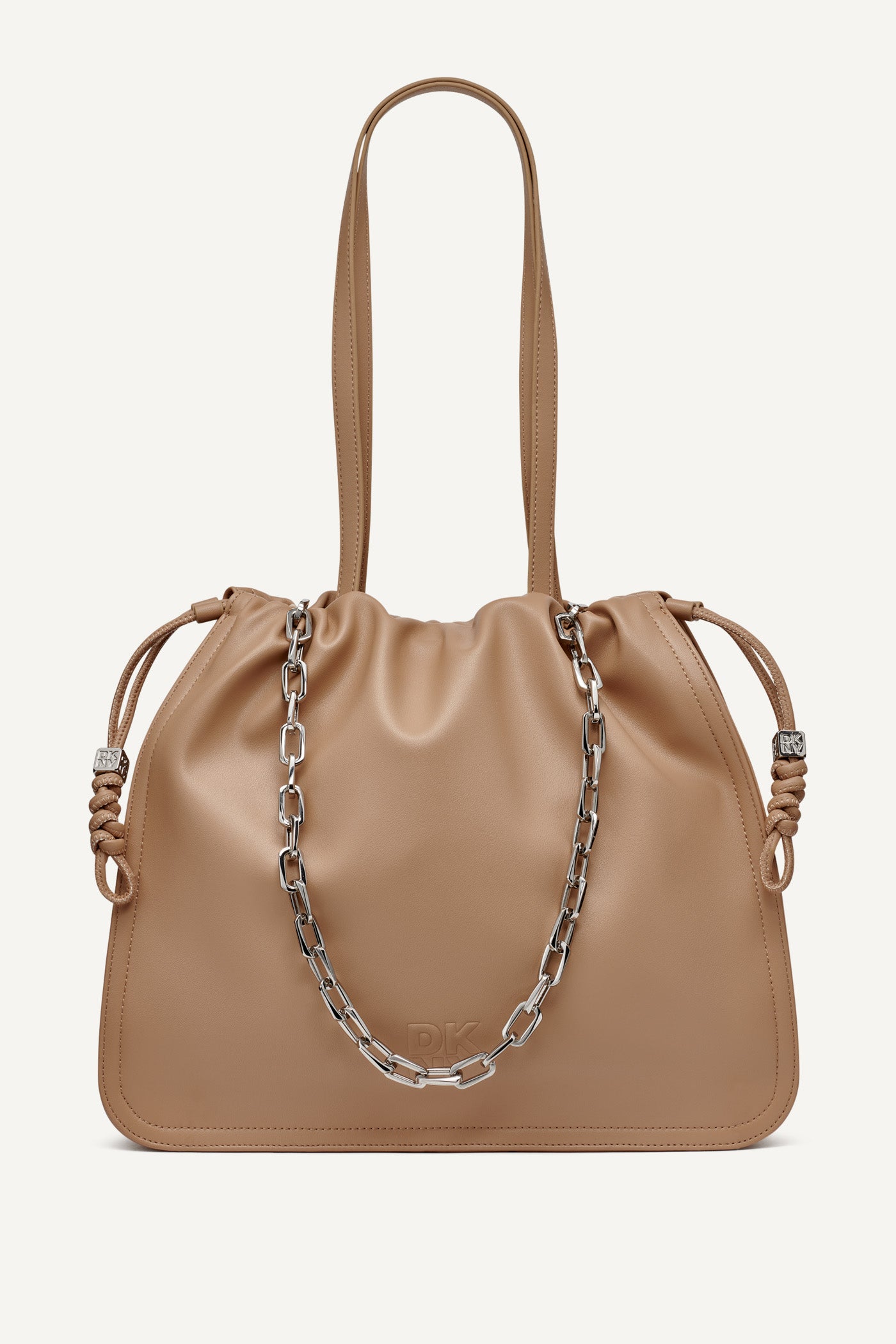 Cappuccino HALLE DRAWSTRING TOTE, FRONT VIEW | Bags