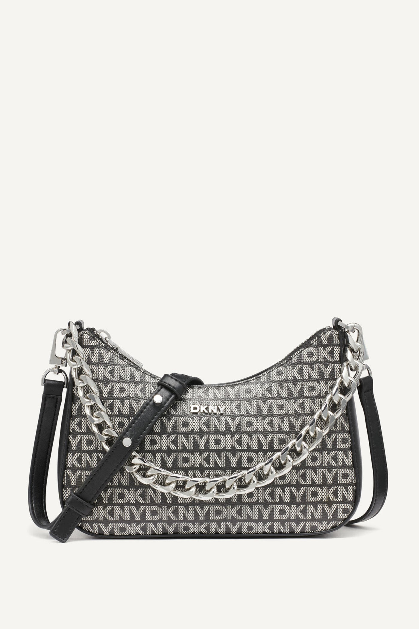 BLACK LOGO/BLACK JENNA LOGO DEMI CROSSBODY BAG, FRONT VIEW | Crossbody Bags