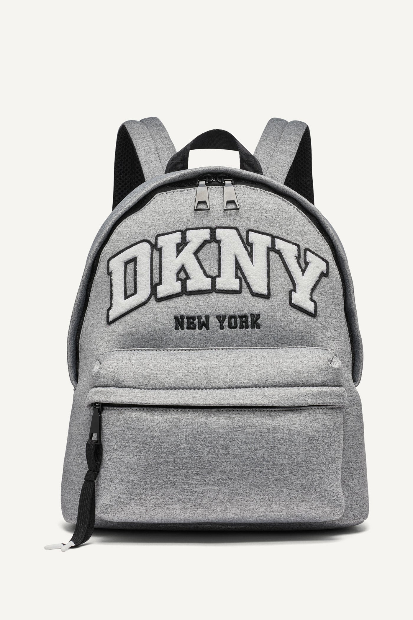 Heathered Grey JENNY LOGO EMBROIDERED BACKPACK, FRONT VIEW | Backpacks