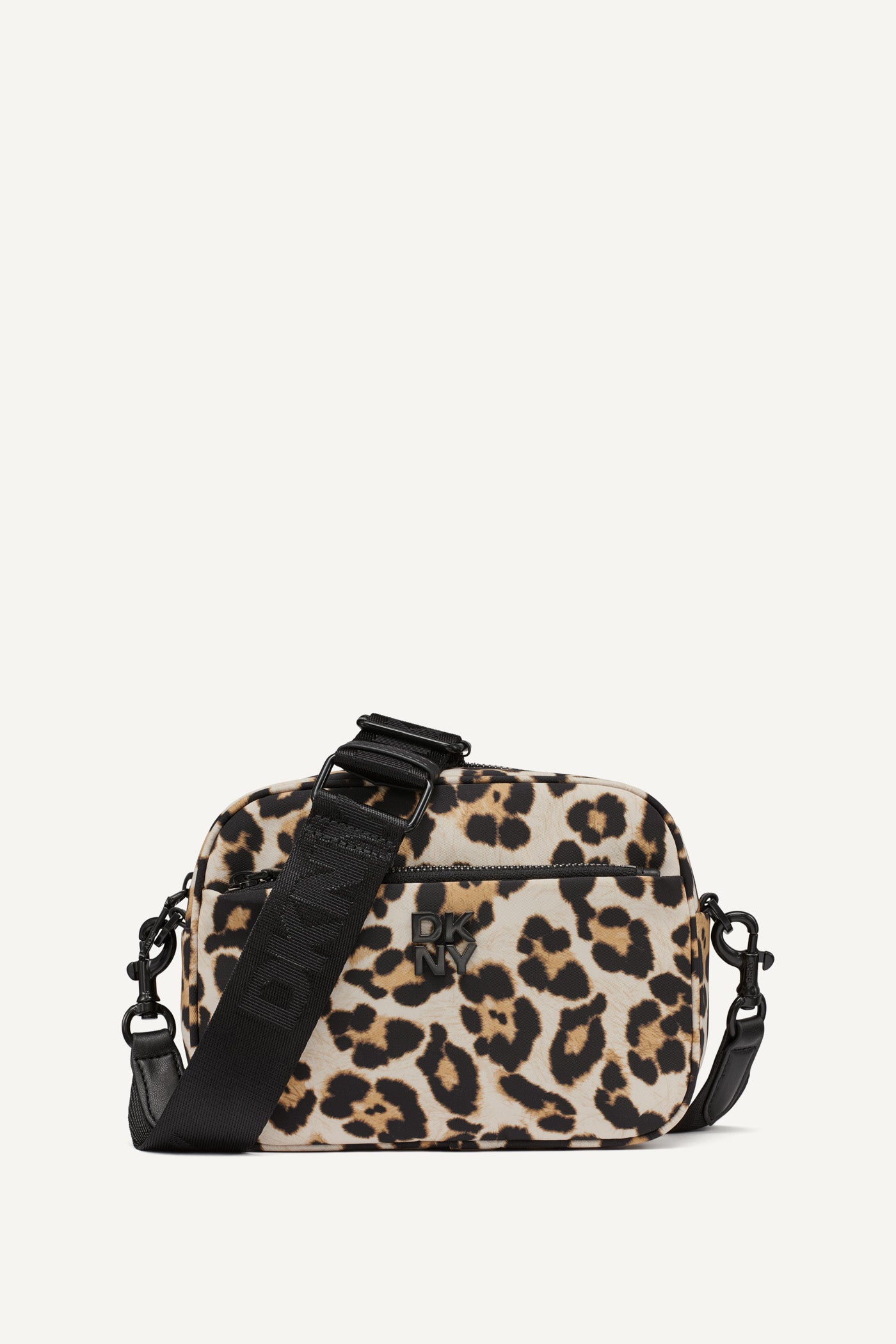 Leopard JENNY LOGO EMBOSSED CAMERA BAG, FRONT VIEW | Crossbody Bags