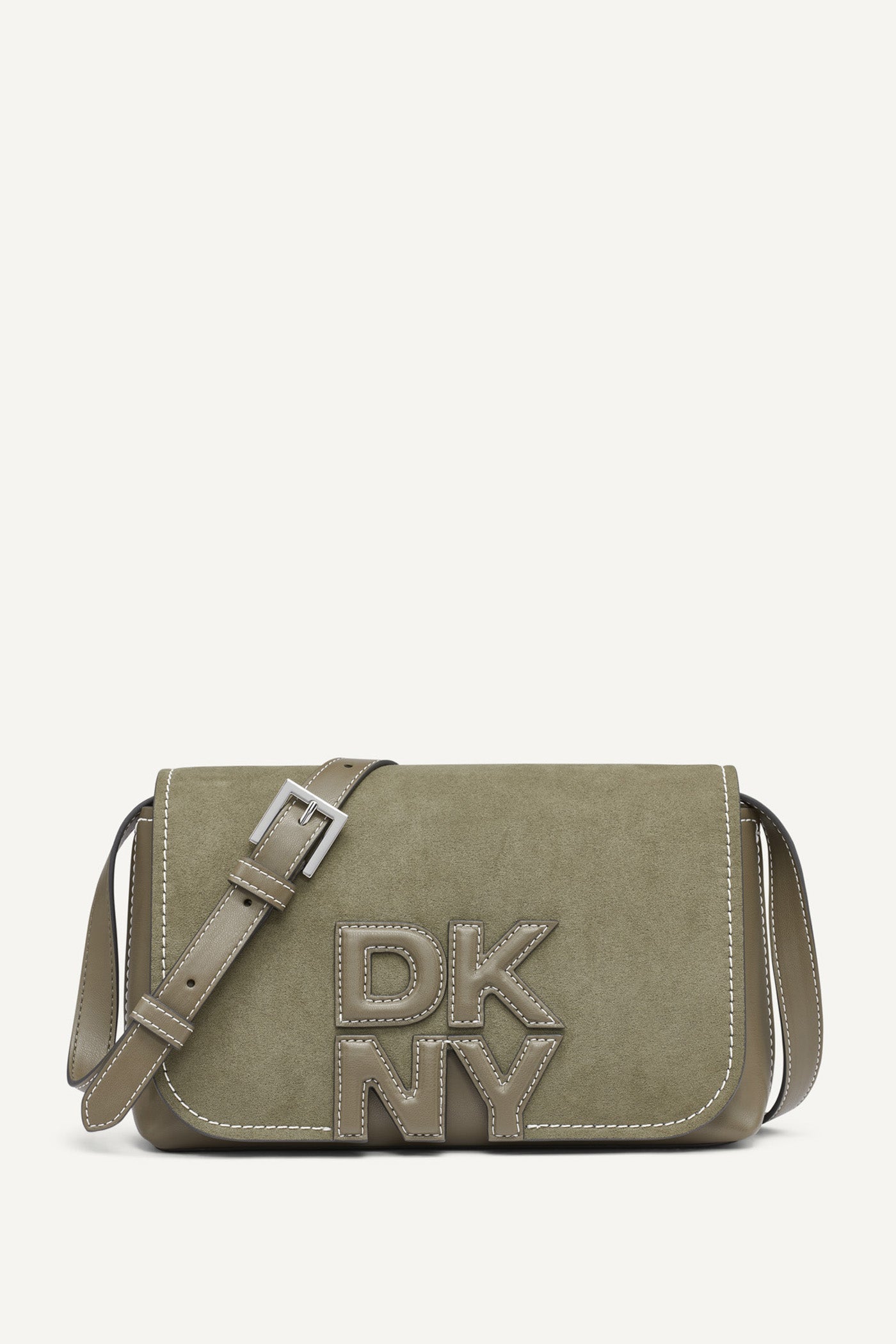 Utility Green NICOLE PANELED LOGO CROSSBODY BAG, FRONT VIEW | Crossbody Bags