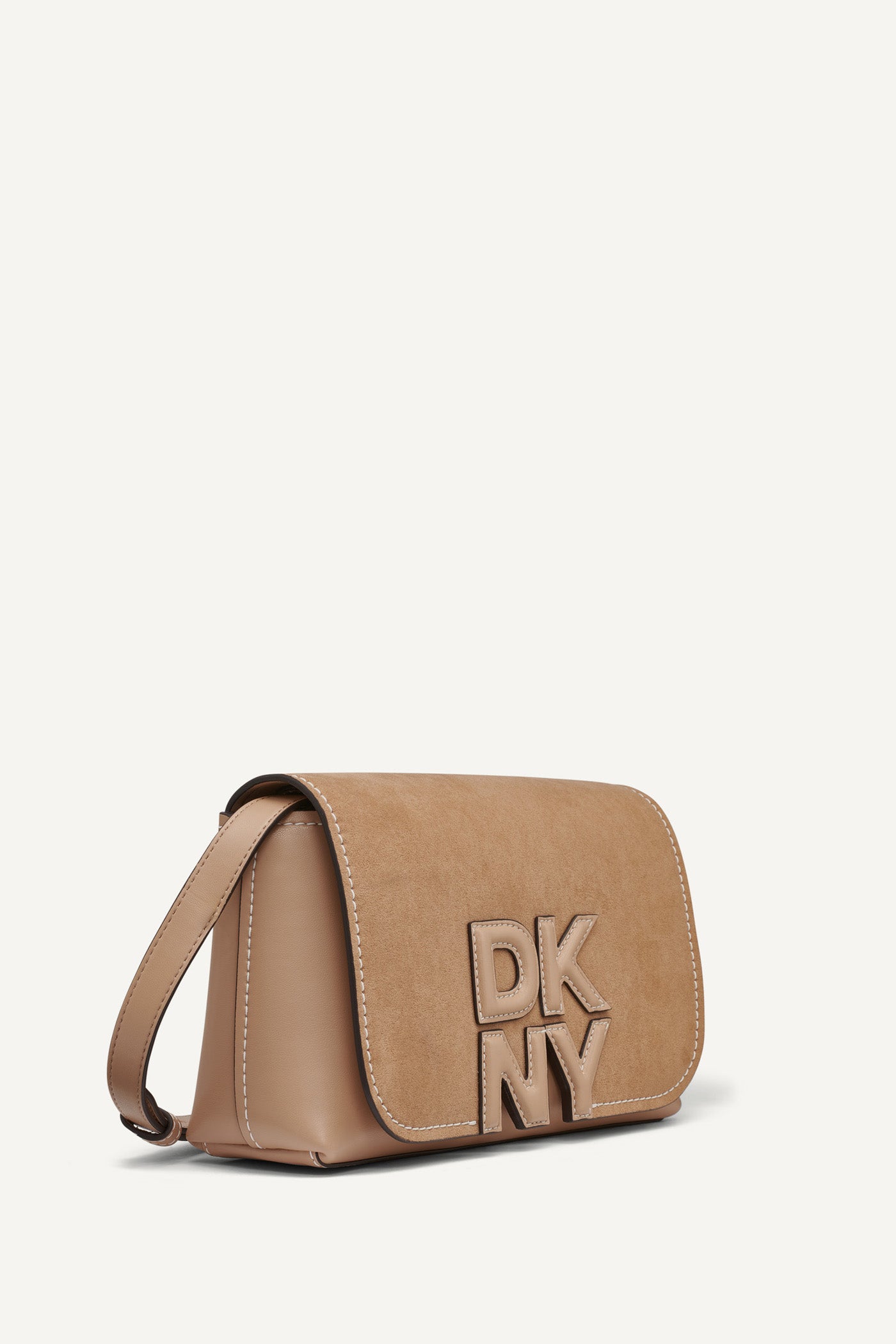 Cappuccino NICOLE PANELED LOGO CROSSBODY BAG, BACK VIEW | Crossbody Bags