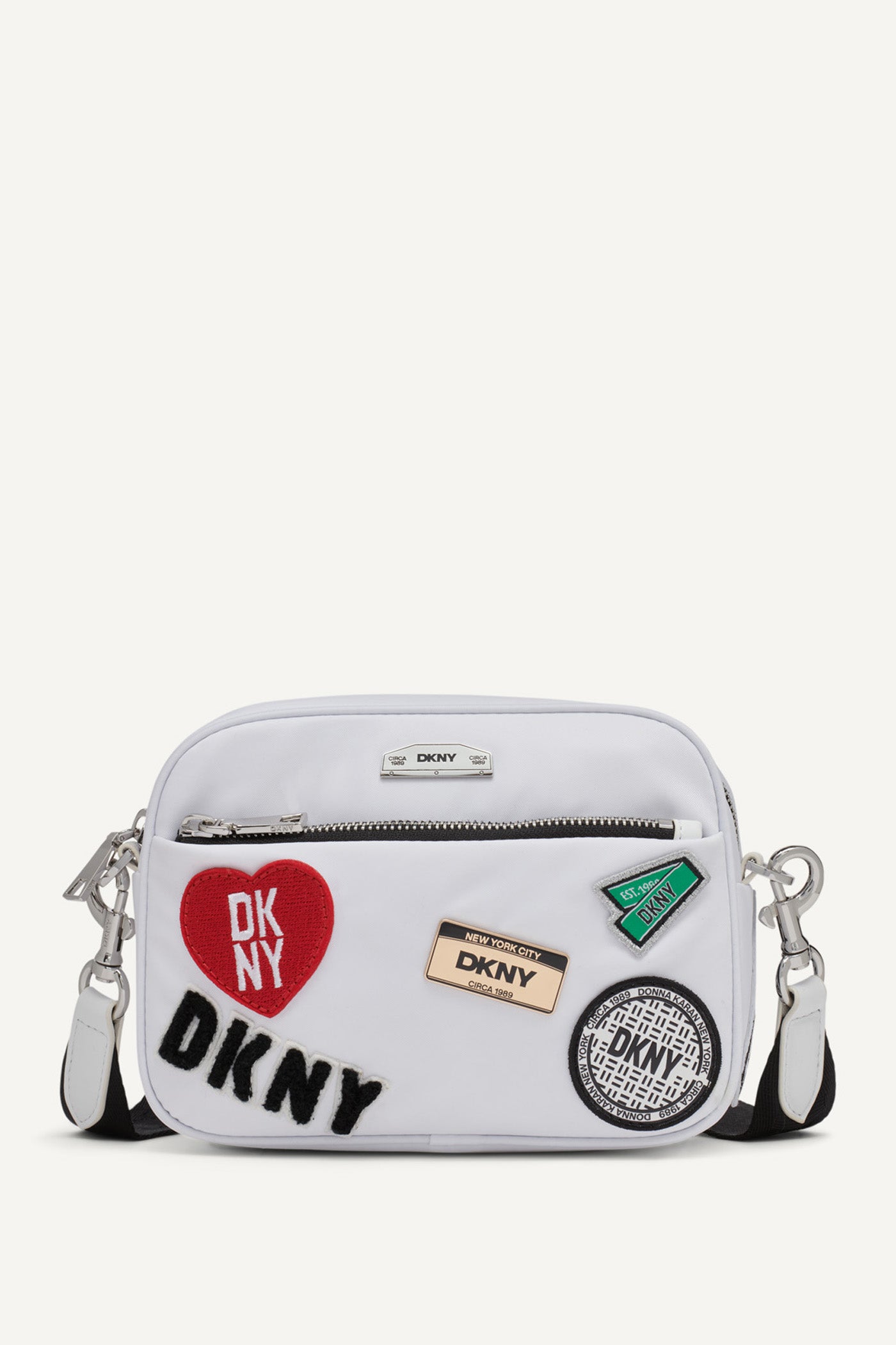 Marshmallow/Black NYC CAPSULE CAMERA BAG, FRONT VIEW | Crossbody Bags