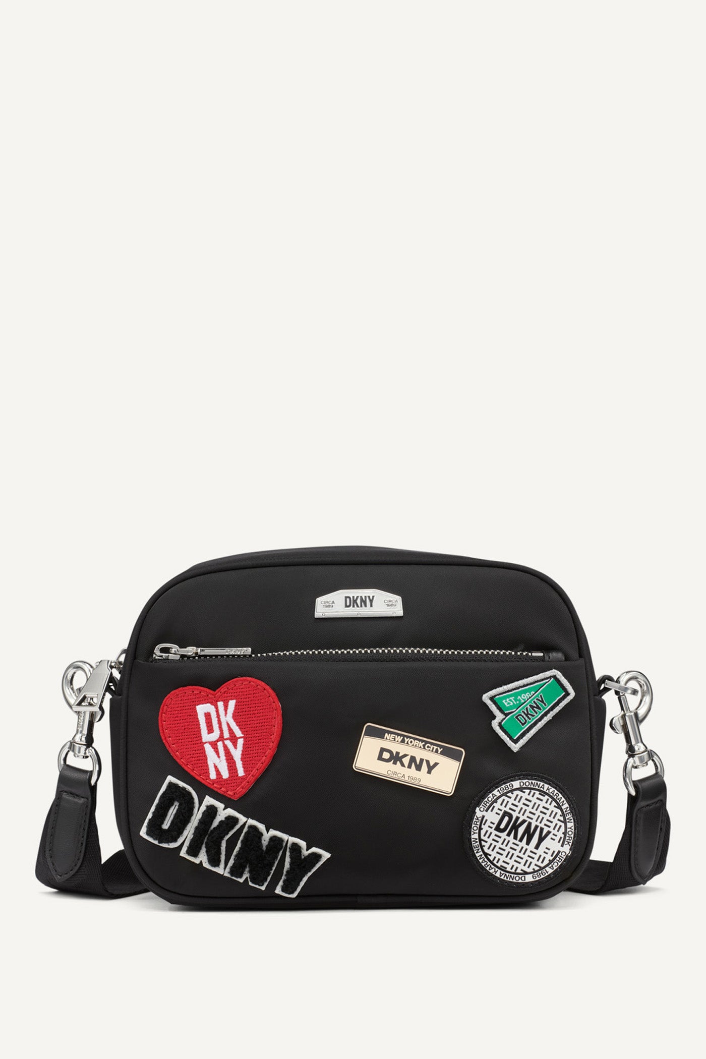 Black/Silver NYC CAPSULE CAMERA BAG, FRONT VIEW | Crossbody Bags