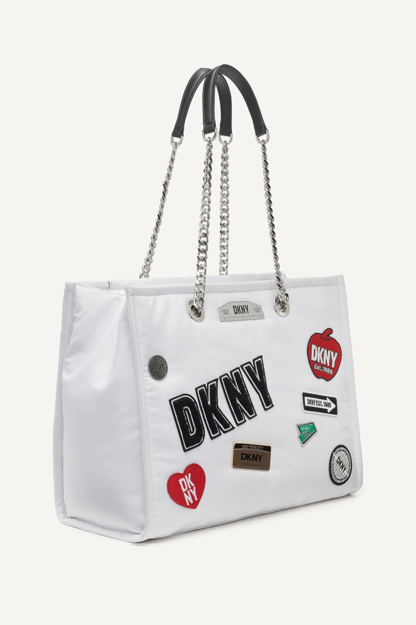MARSHMALLOW/BLACK NYC CAPSULE TOTE, BACK VIEW | SALE BAGS