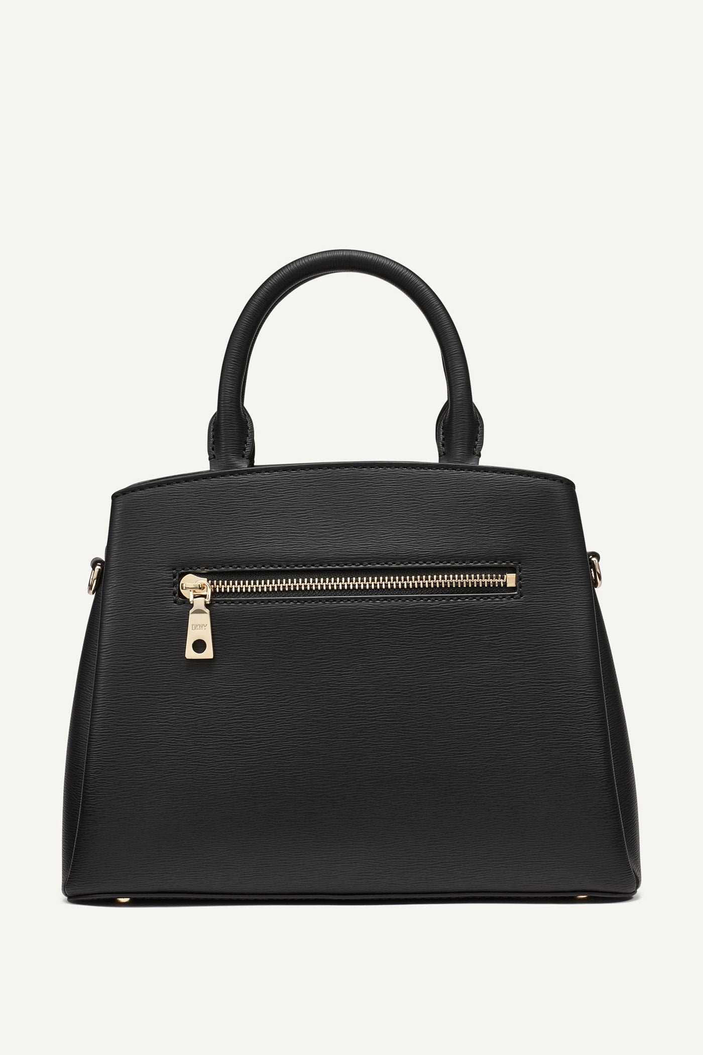 Black PAIGE MEDIUM SATCHEL, BACK VIEW | 9-5 Edit