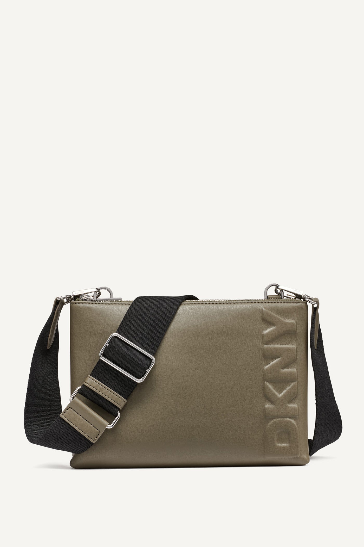 Utility Green TINSLEY LOGO EMBOSSED CROSSBODY BAG, FRONT VIEW | Summer Essentials
