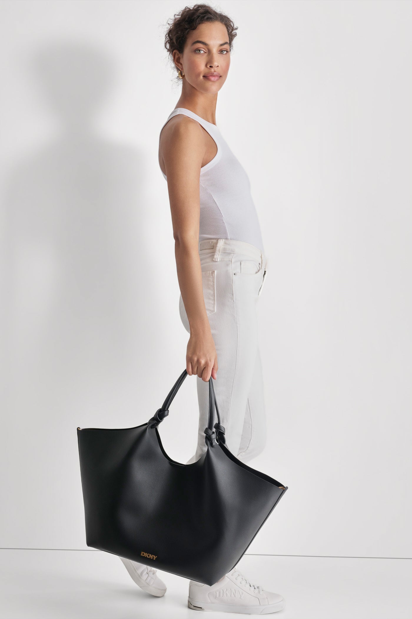 Black PAULA COMMUTER LARGE TOTE, BACK VIEW | 9-5 Edit