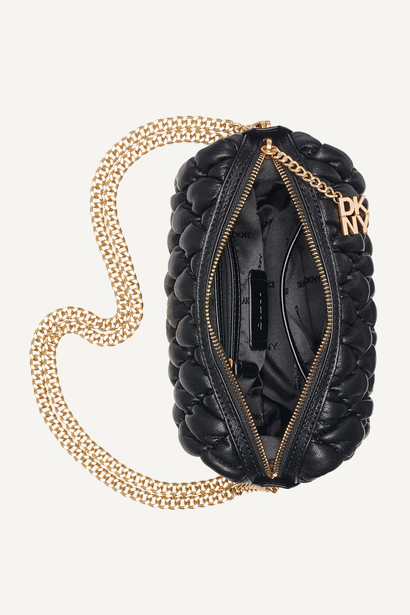 DKNY Women's Raya Small Shoulder Bag in Black / Gold