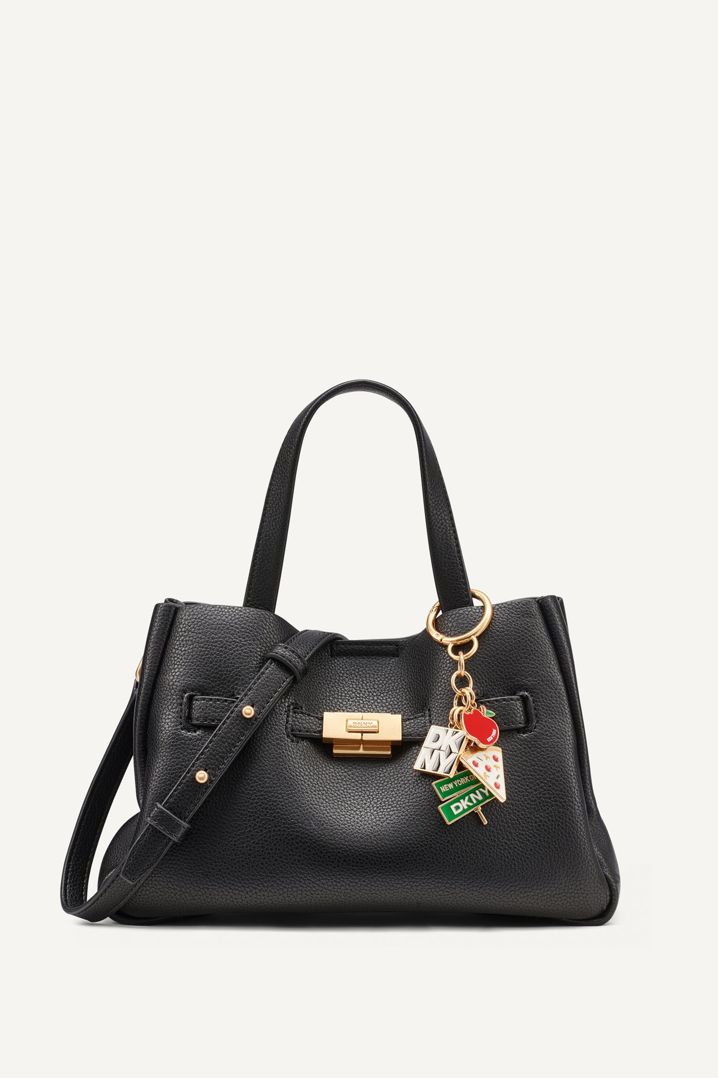 Black / Gold BRYAR SMALL SATCHEL, FRONT VIEW | MUST-HAVES