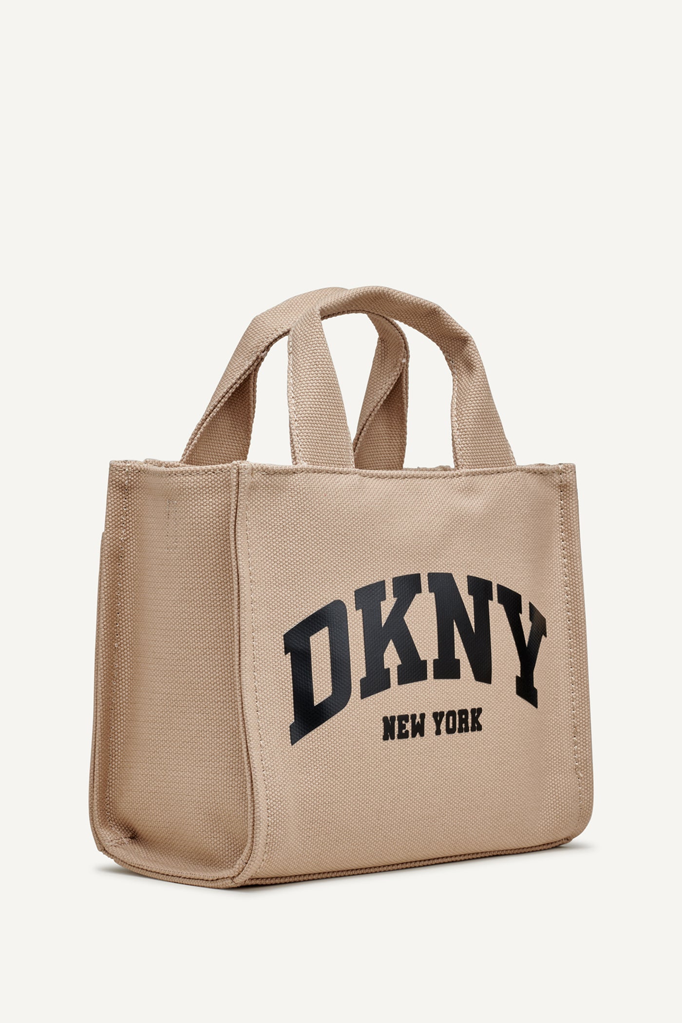 DKNY Women's Hadlee Canvas Small LOGO TOTE in Light City Khaki/ Black