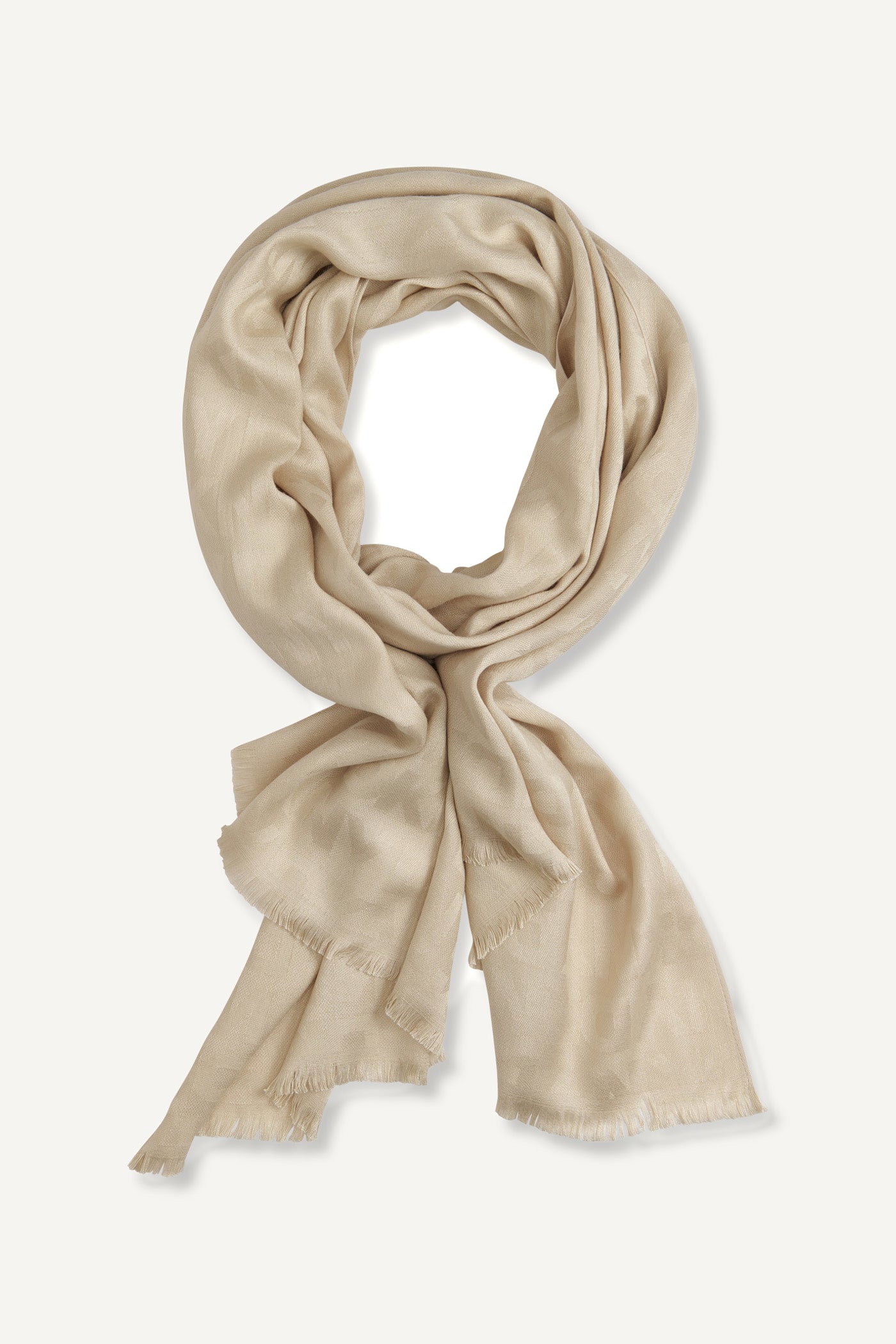 Beige DKNY LOGO PASHMINA, VIEW 2 | Cold Weather Accessories