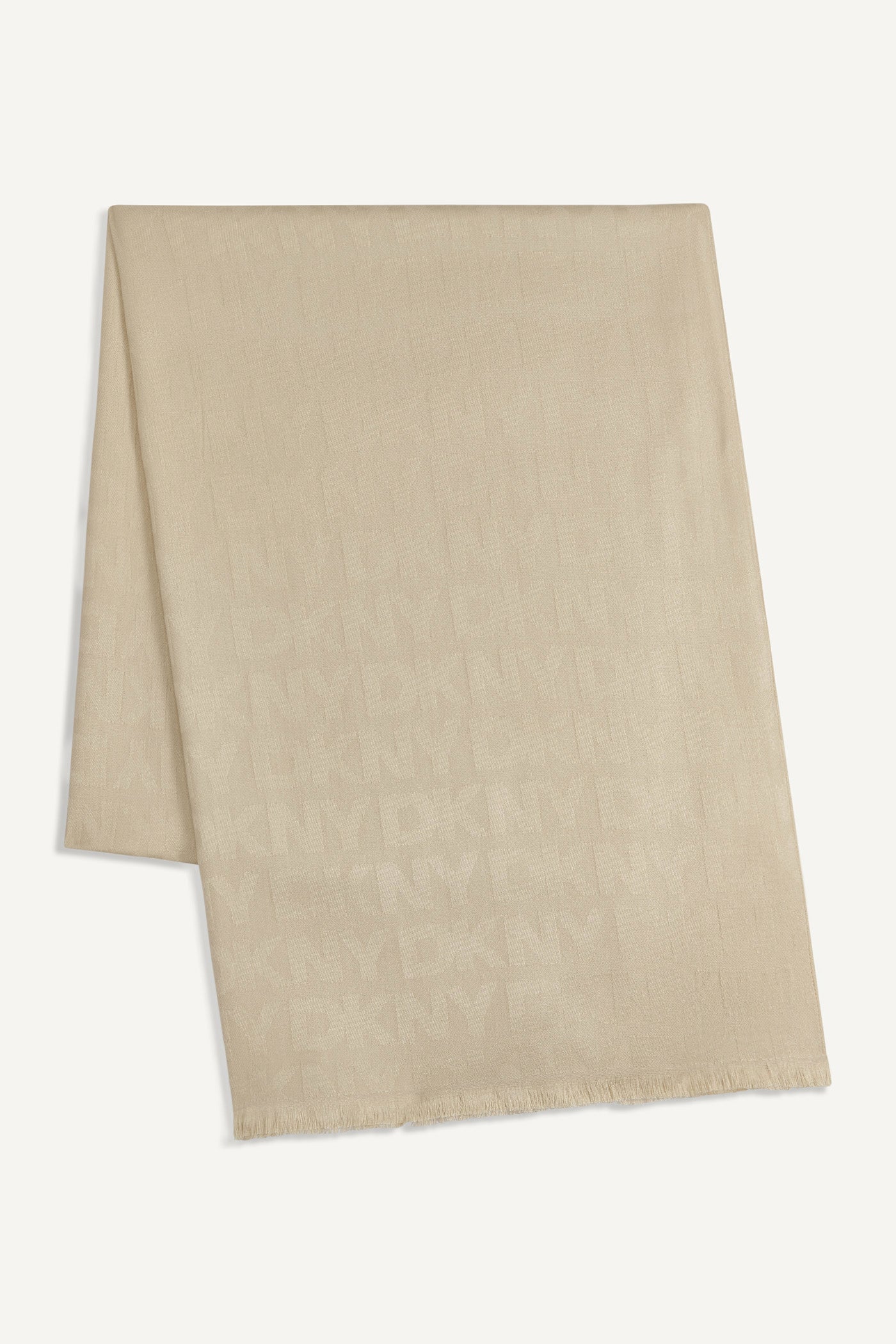 Beige DKNY LOGO PASHMINA, VIEW 1 | Cold Weather Accessories