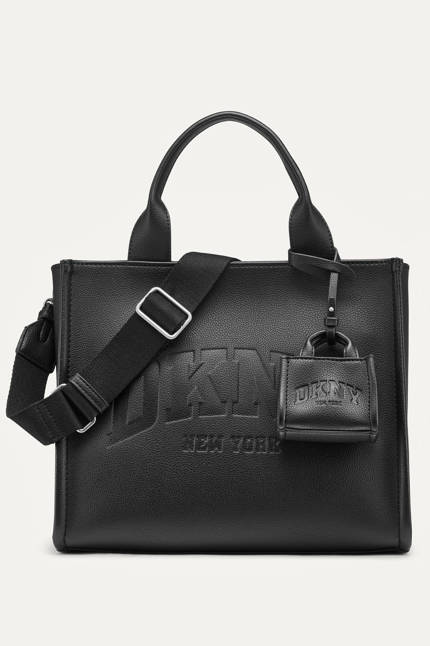 Black HADLEE MEDIUM LOGO TOTE, FRONT VIEW | Bags