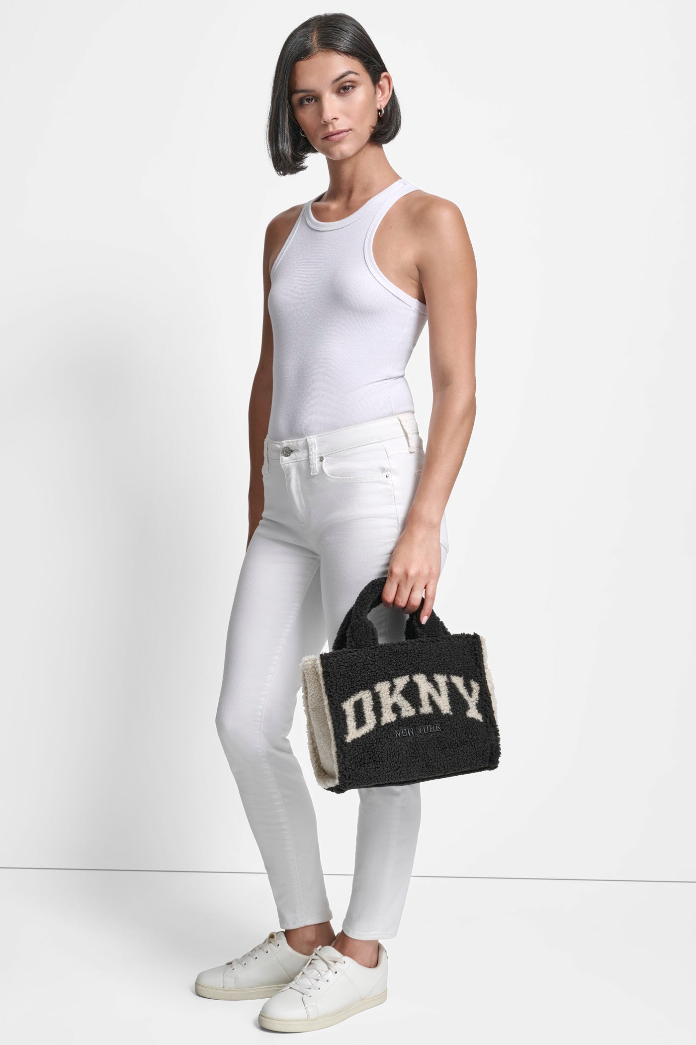 BLACK/SILVER HADLEE SMALL TOTE, BACK VIEW | Bags