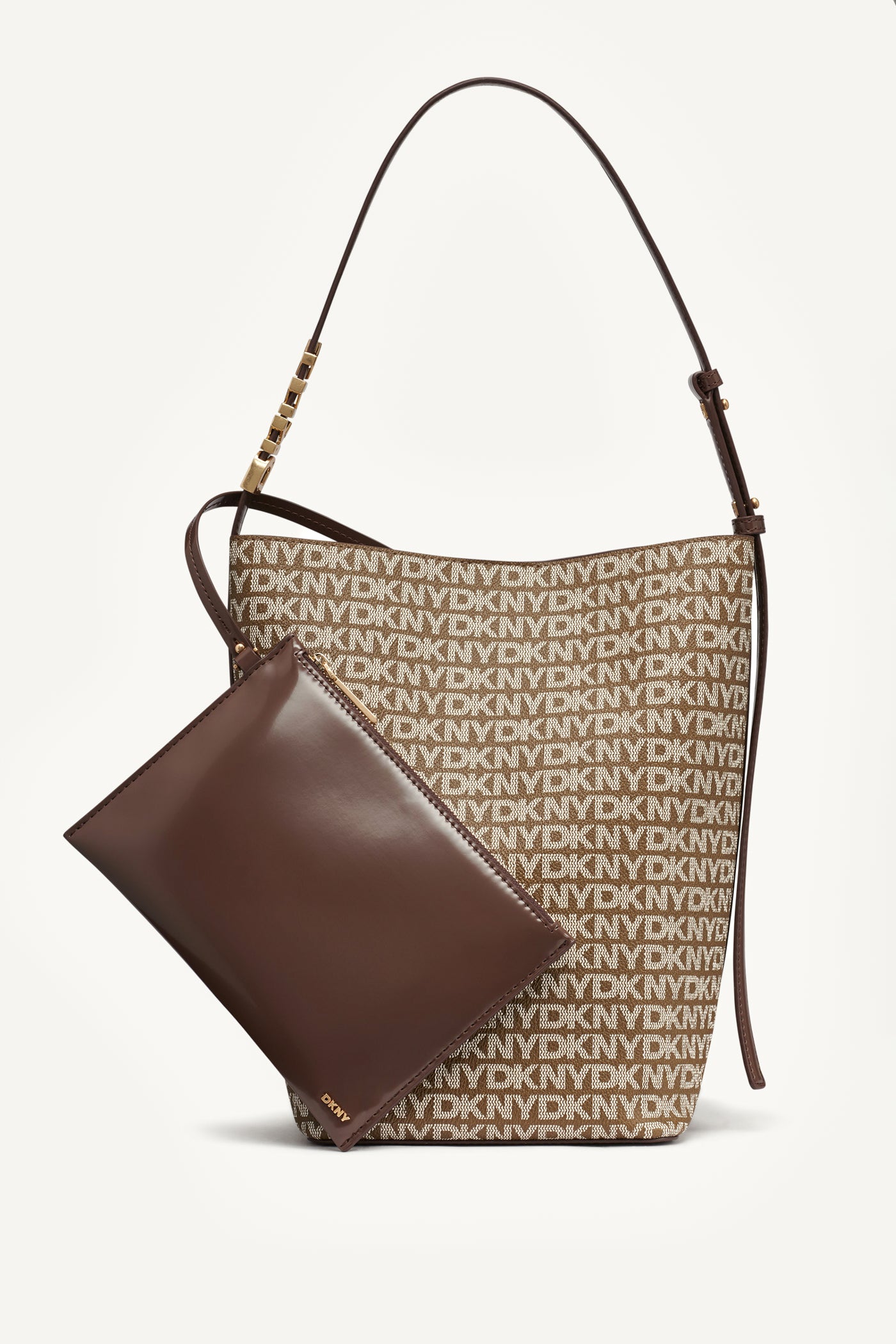 CHINO/CHOCOLATE AVRIL BUCKET, FRONT VIEW | Shoulder & Hobo Bags