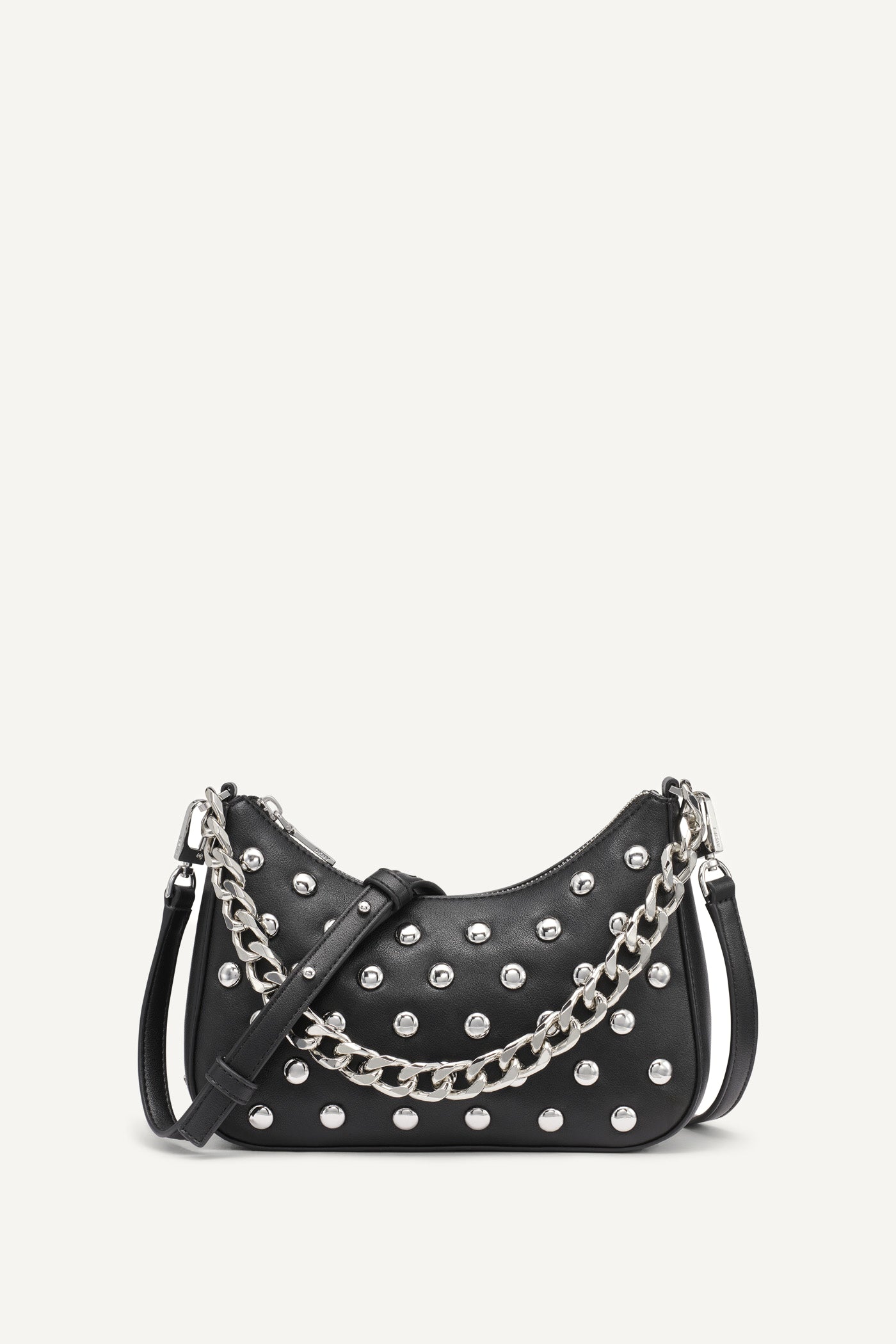BLACK/SILVER JENNA DEMI CROSSBODY, FRONT VIEW | Bags