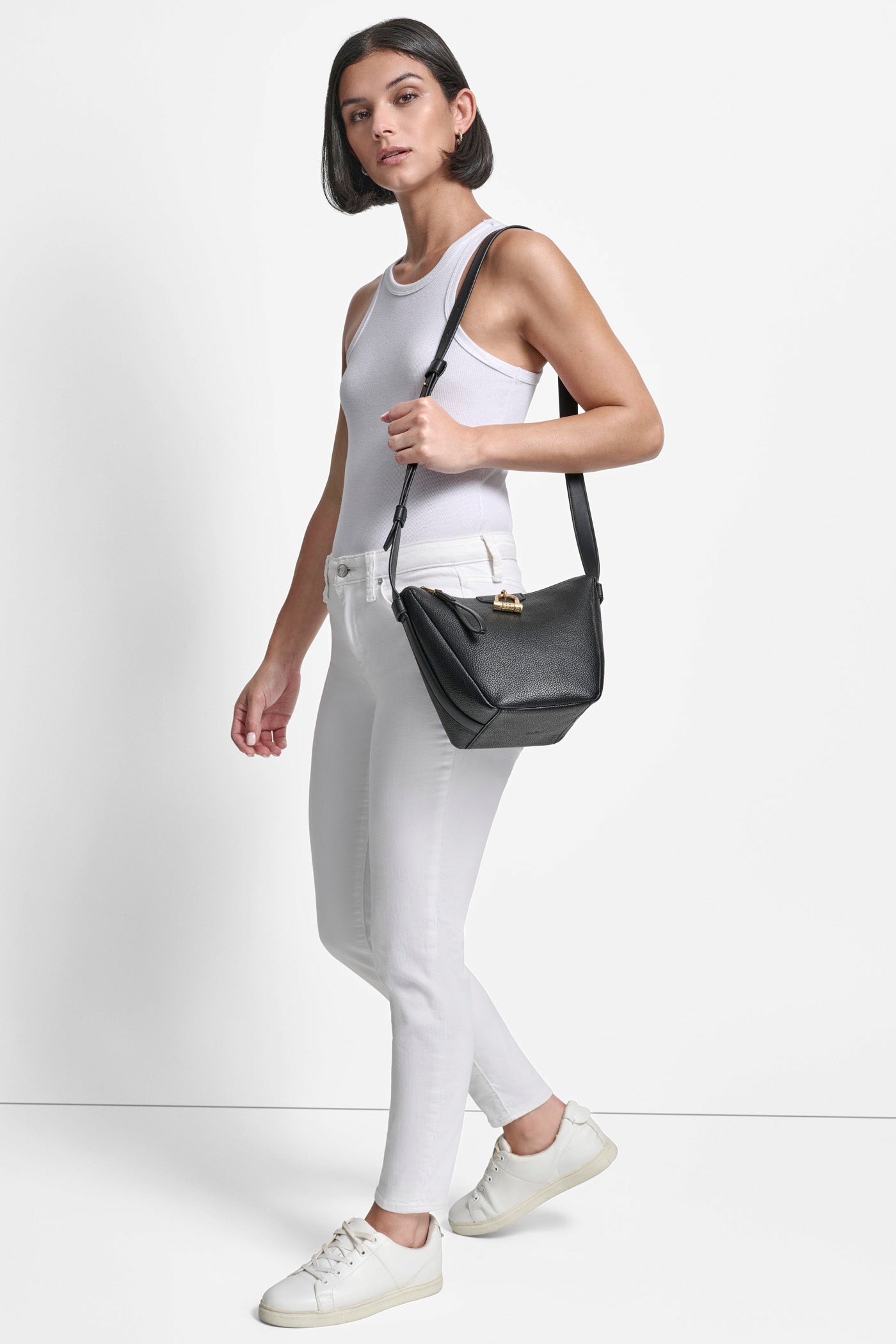 BLACK/GOLD KARLIE CROSSBODY, VIEW 2 | DKNY Promo