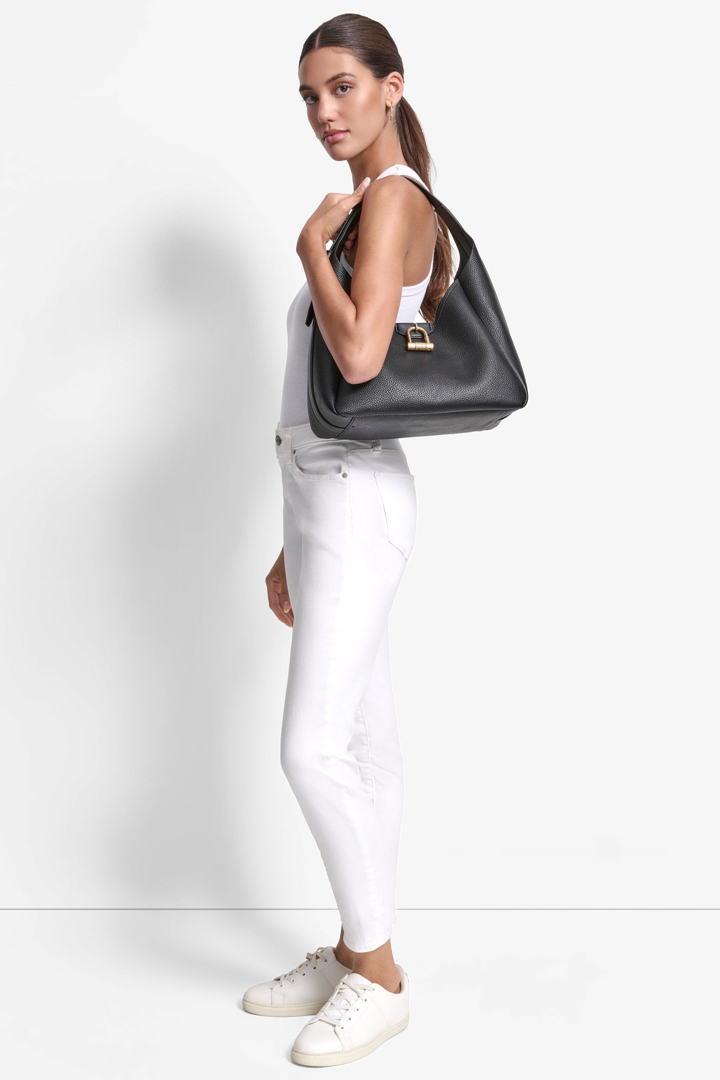 Black KARLIE HOBO, BACK VIEW | Shoulder & Hobo Bags