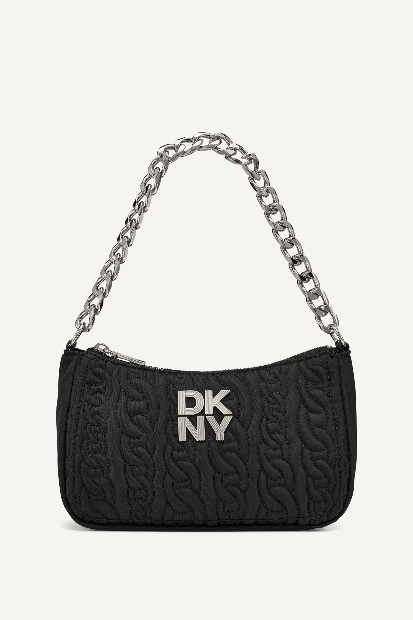 BLACK/SILVER LORENA DEMI SHOULDER BAG, FRONT VIEW | Bags