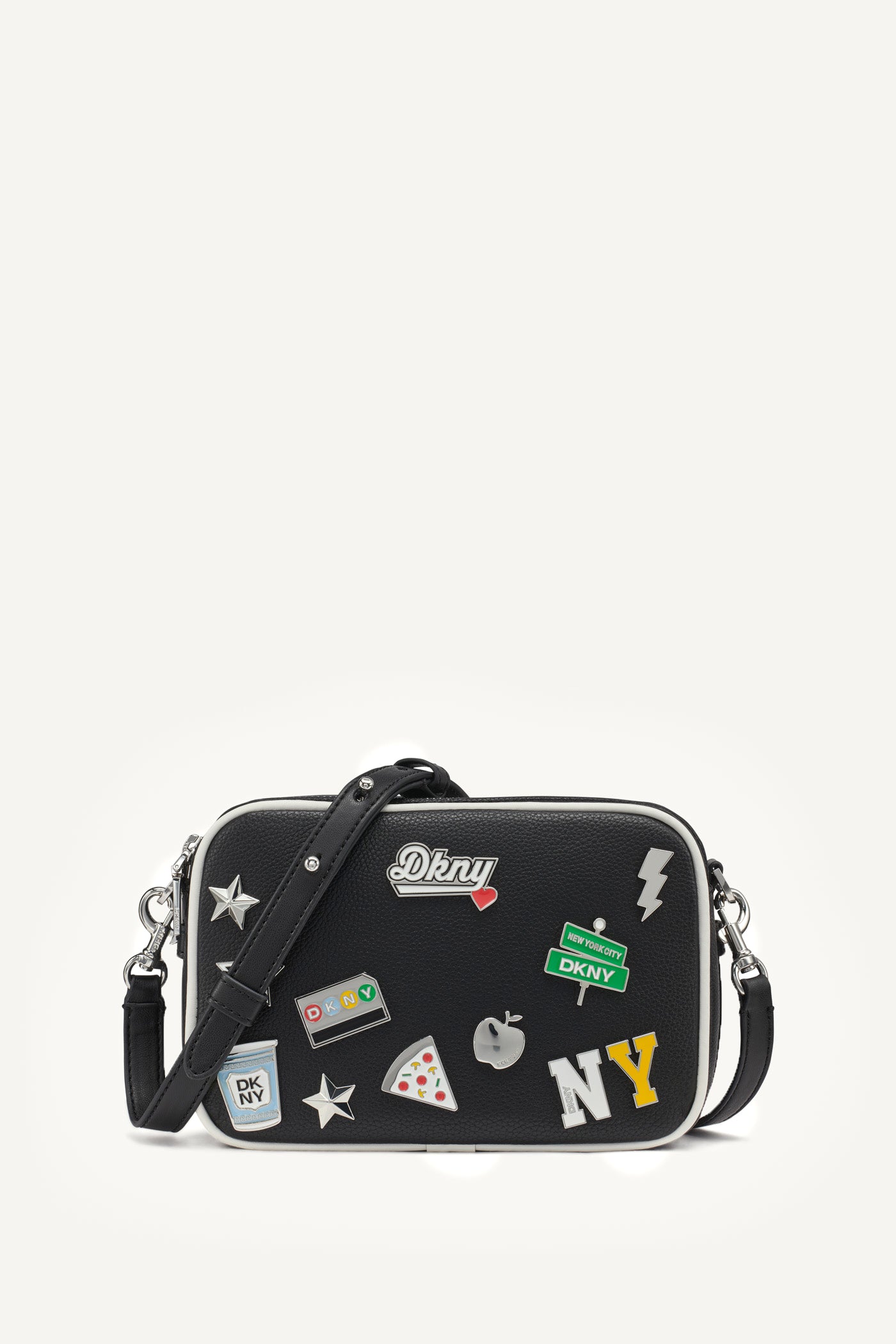 BLACK/MARSHMALLOW NELL CAMERA BAG, FRONT VIEW | Crossbody Bags