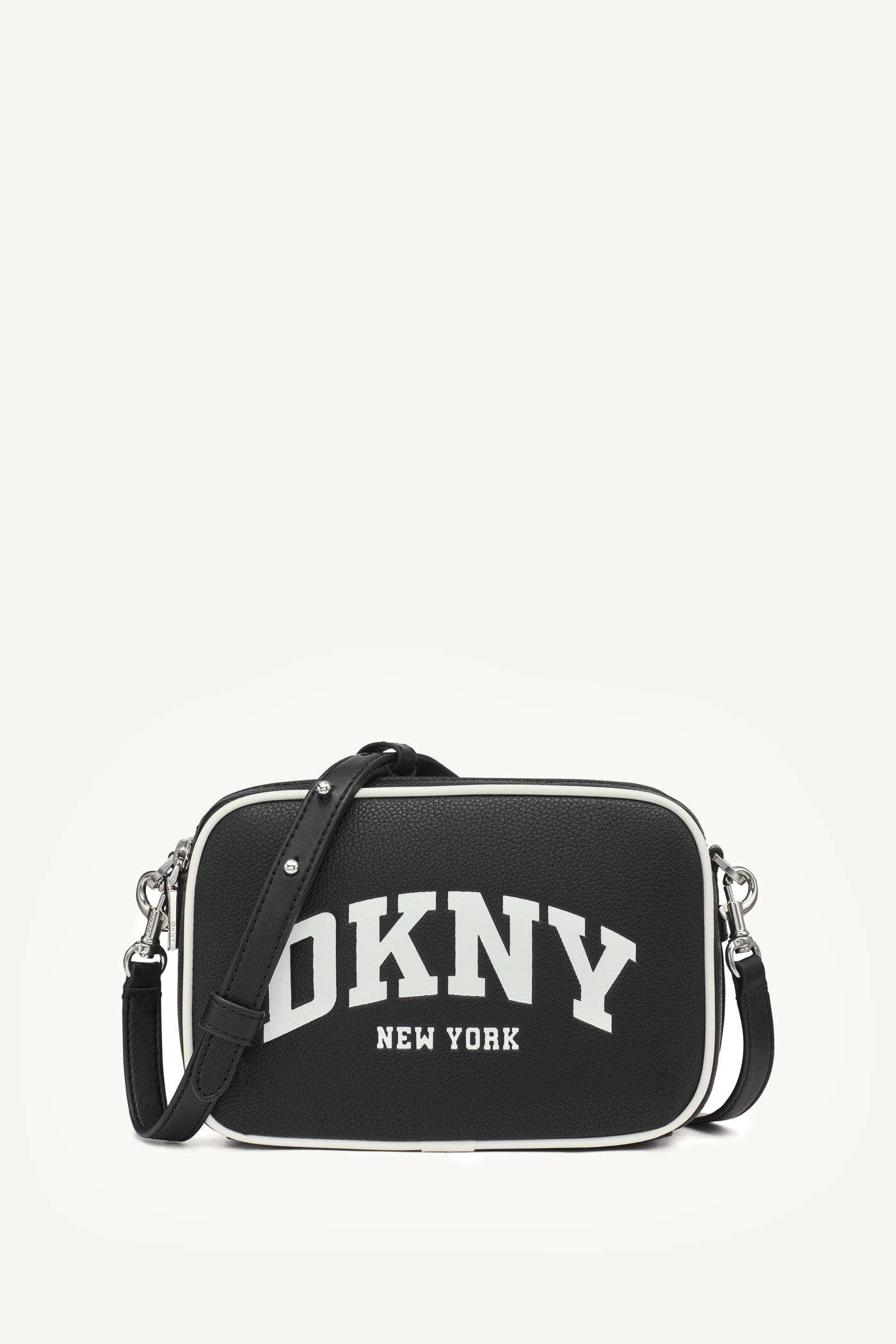 BLACK/MARSHMALLOW NELL CAMERA BAG, FRONT VIEW | Crossbody Bags