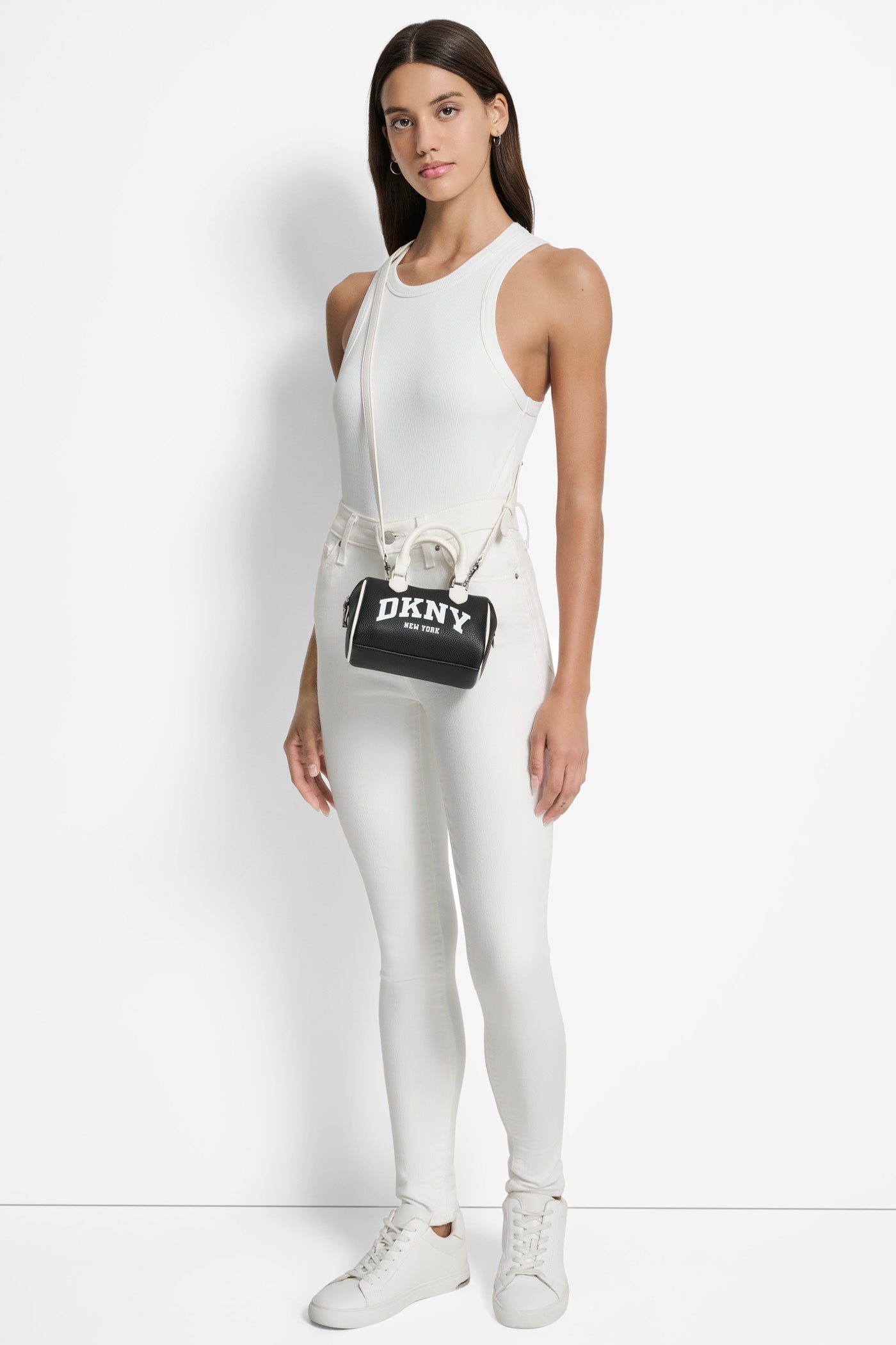 BLACK/MARSHMALLOW NELL SMALL SATCHEL CROSSBODY, VIEW 2 | Bags