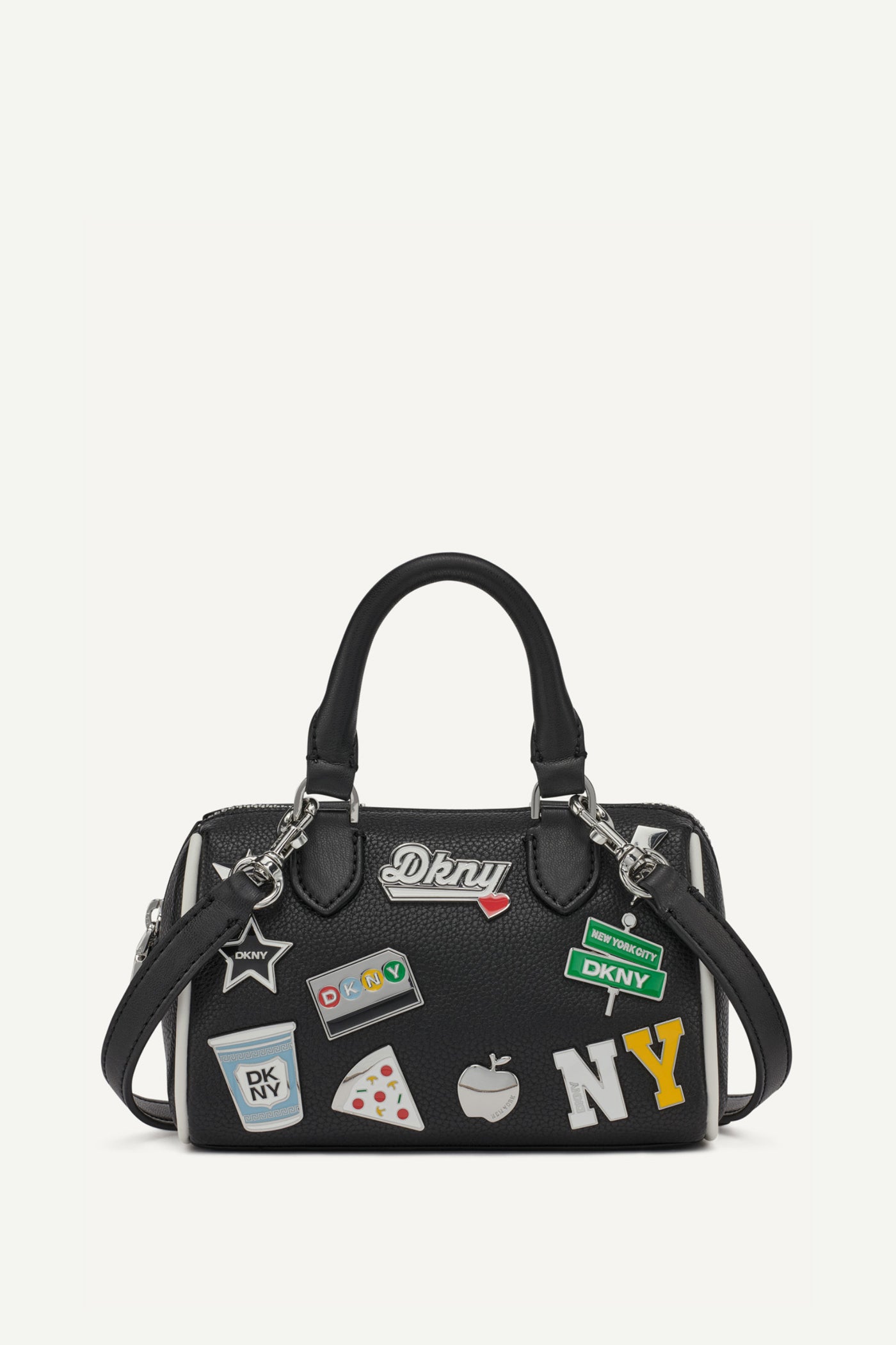 BLACK/MARSHMALLOW NELL SMALL SATCHEL CROSSBODY, VIEW 1 | Crossbody Bags