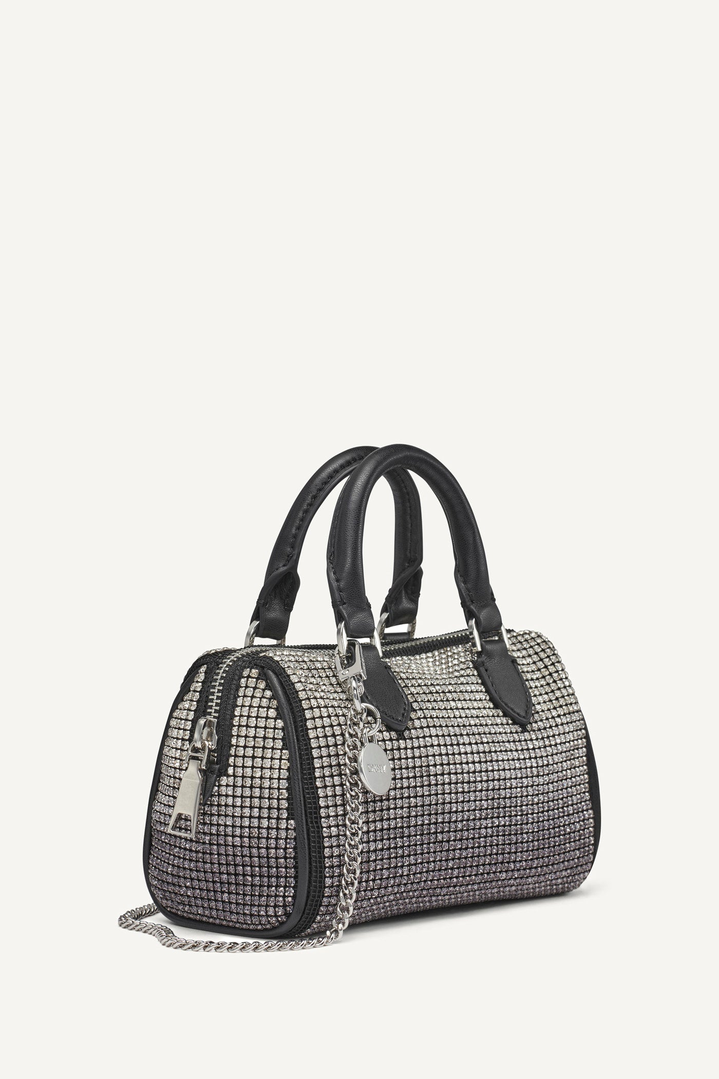 BLACK/SILVER NELL SMALL SATCHEL CROSSBODY, BACK VIEW | Satchel Bags
