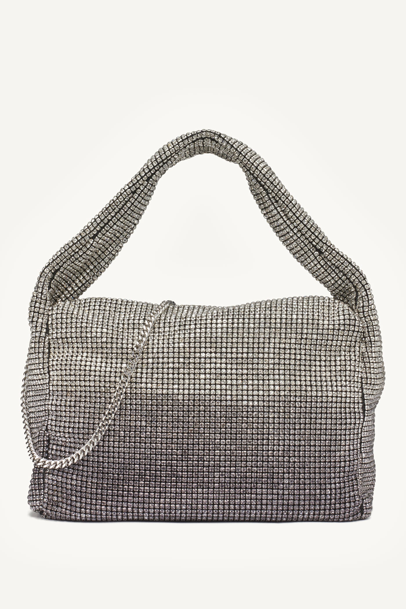 BLACK/SILVER AGNES SHOULDER BAG, FRONT VIEW | Shoulder & Hobo Bags
