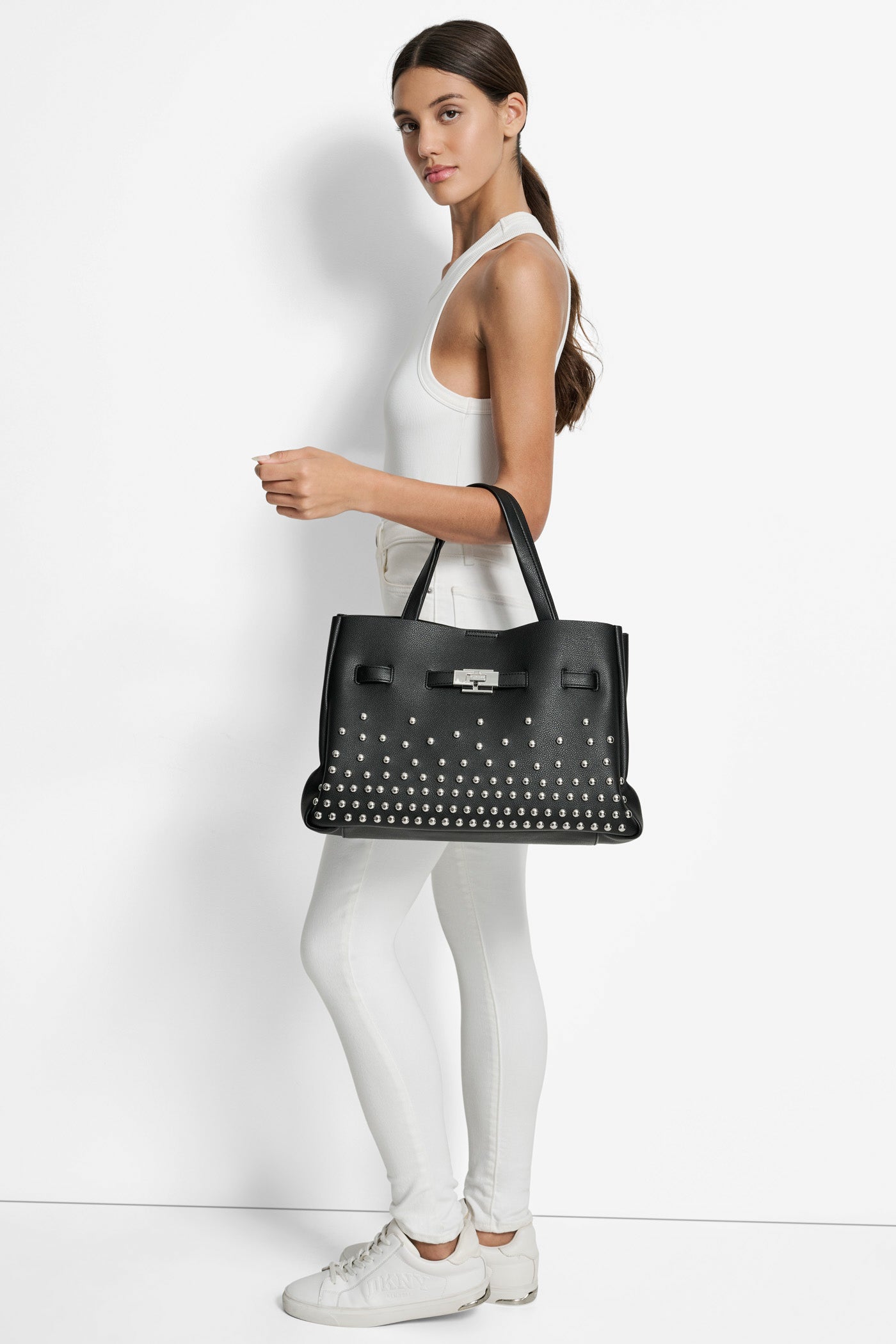 Black BRYAR LARGE SATCHEL, VIEW 2 | Bags