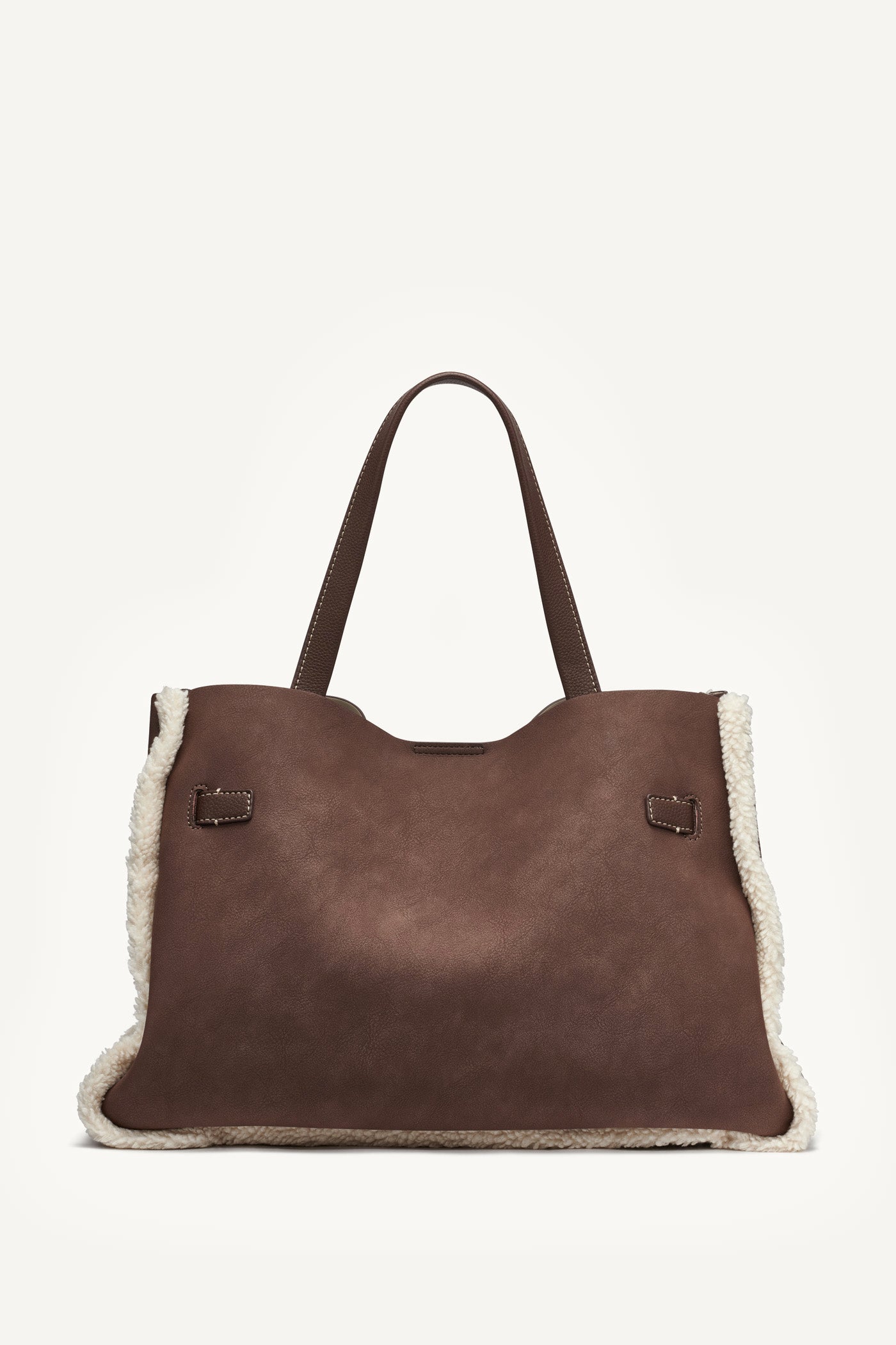 BRYAR LARGE FAUX SHEARLING SATCHEL BAG VIEW 4 | Satchel Bags