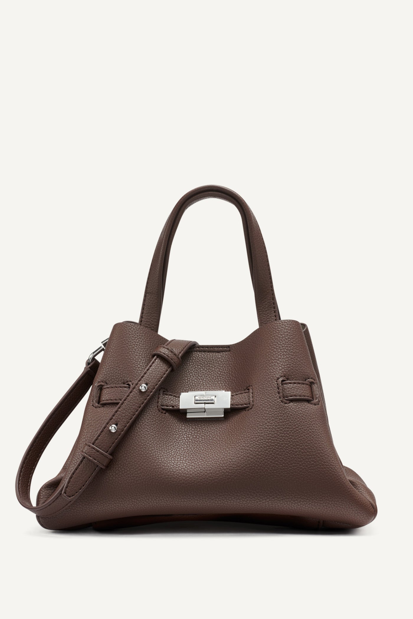 Chocolate BRYAR SMALL SATCHEL, FRONT VIEW | Satchel Bags