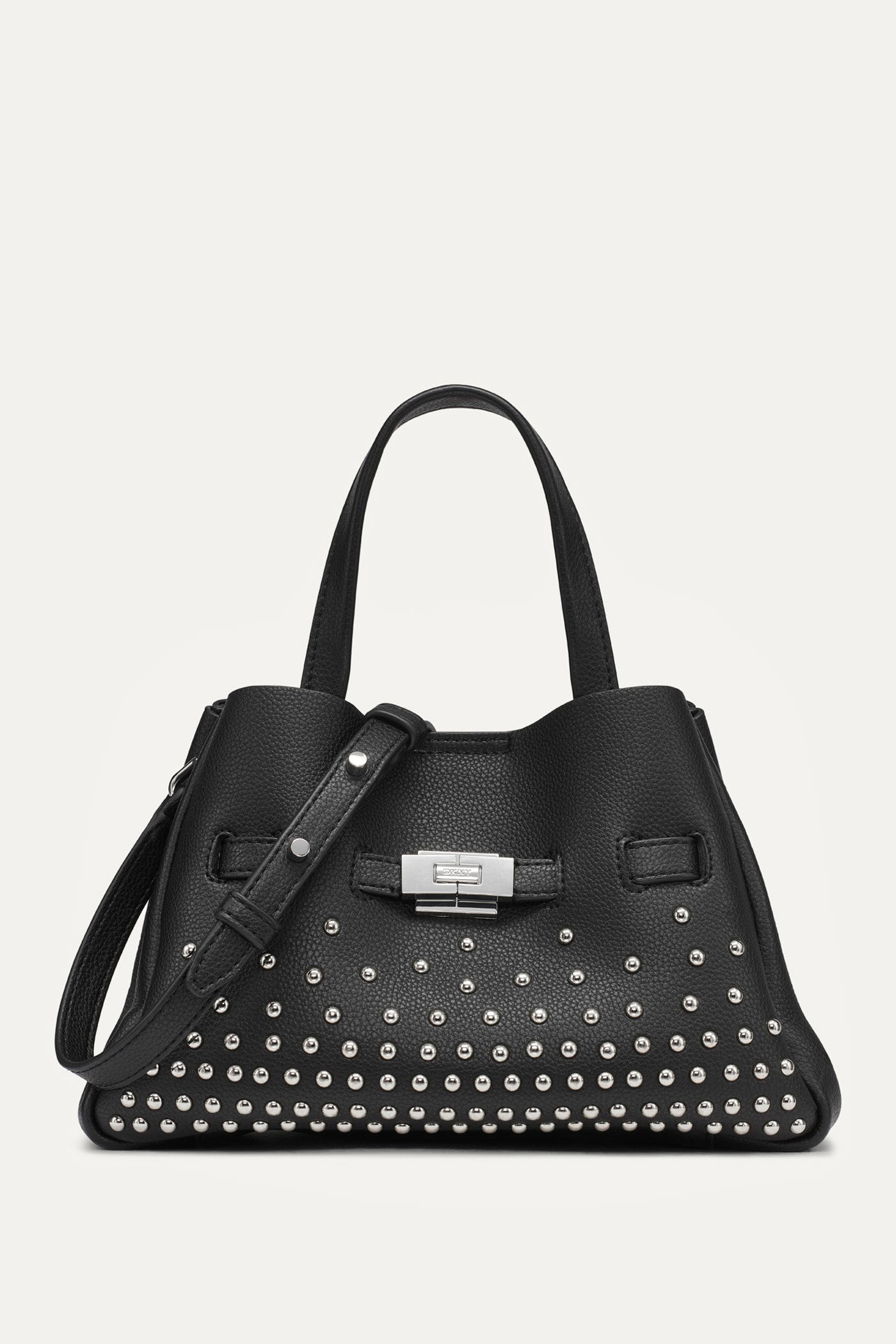 BLACK/SILVER BRYAR SMALL SATCHEL, FRONT VIEW | Bags
