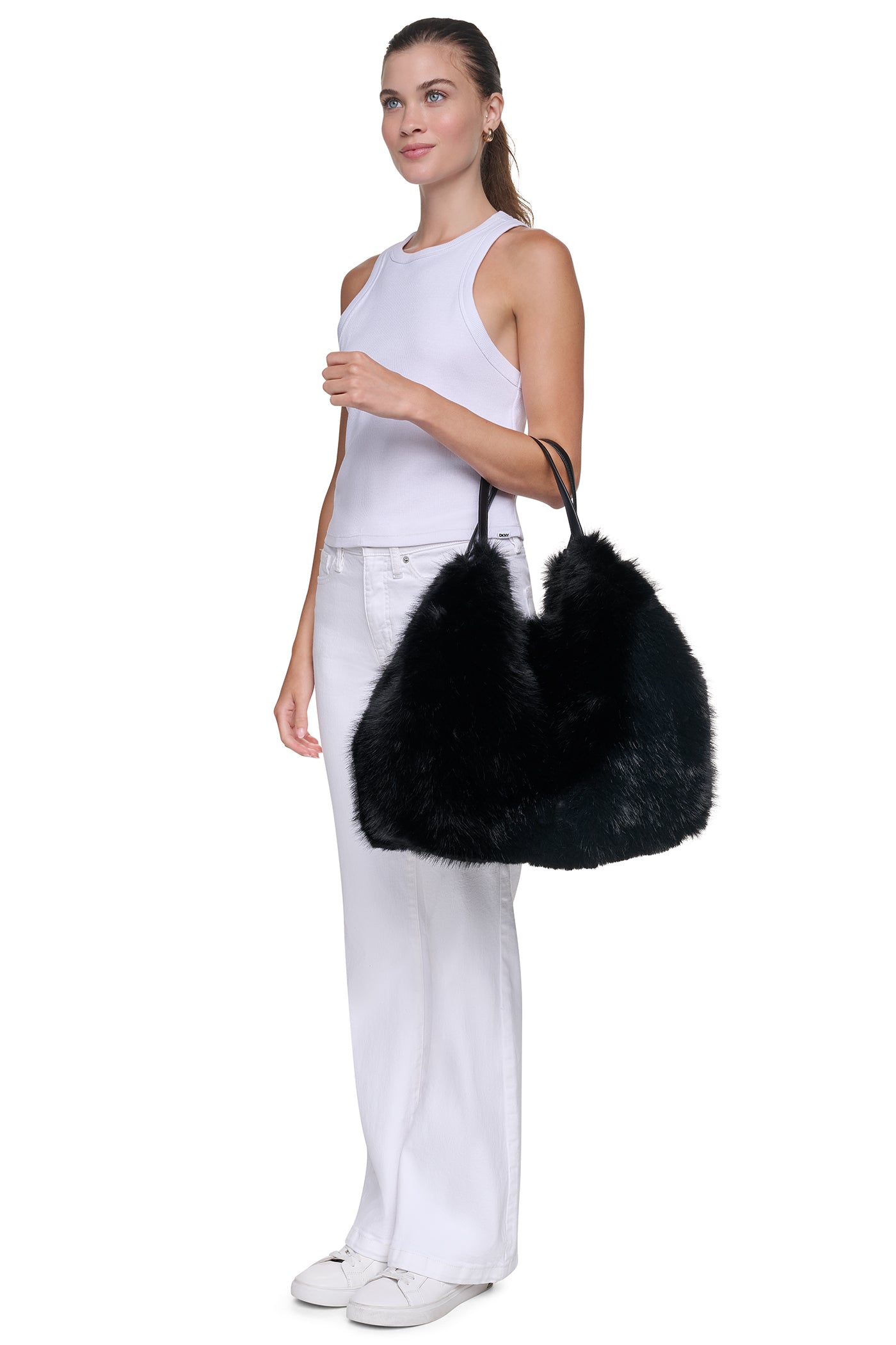 PAULA LARGE FAUX FUR TOTE VIEW 2