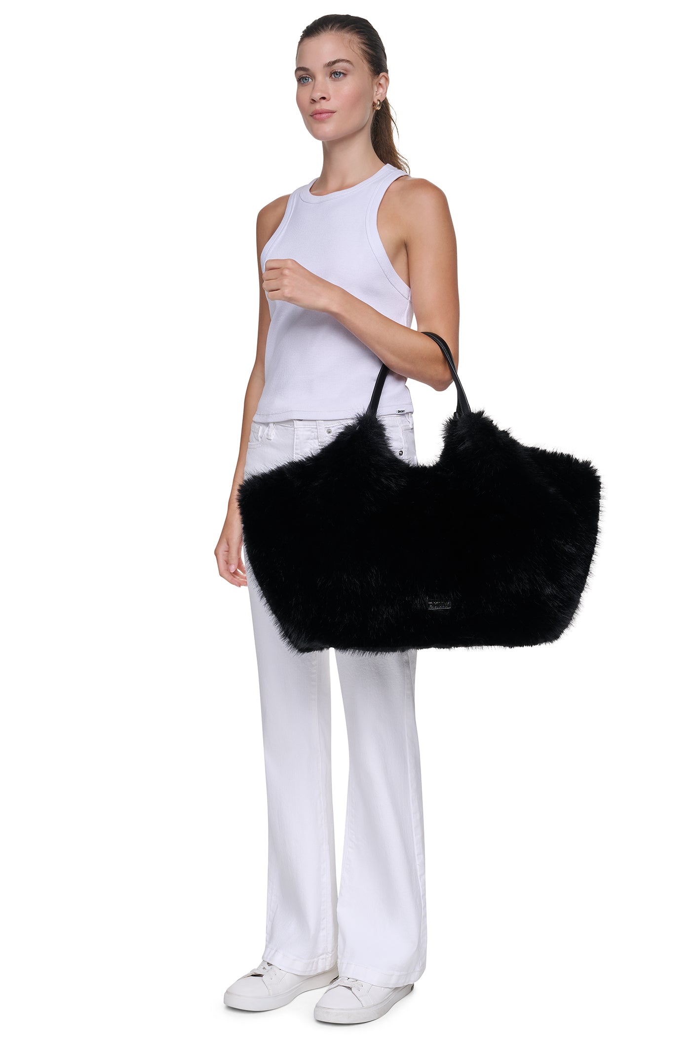 PAULA LARGE FAUX FUR TOTE VIEW 2
