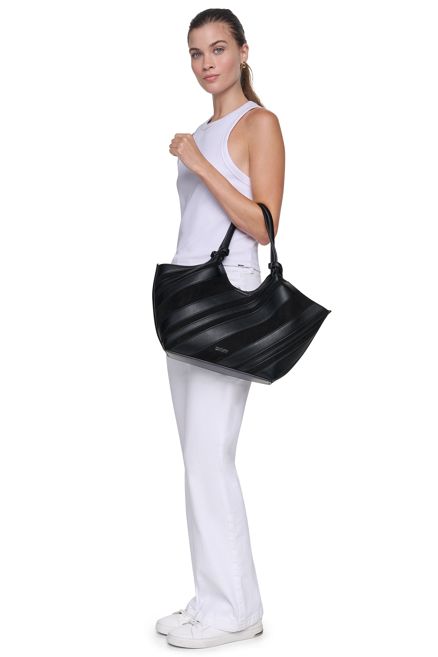 PAULA MEDIUM STRIPED COMMUTER TOTE VIEW 2