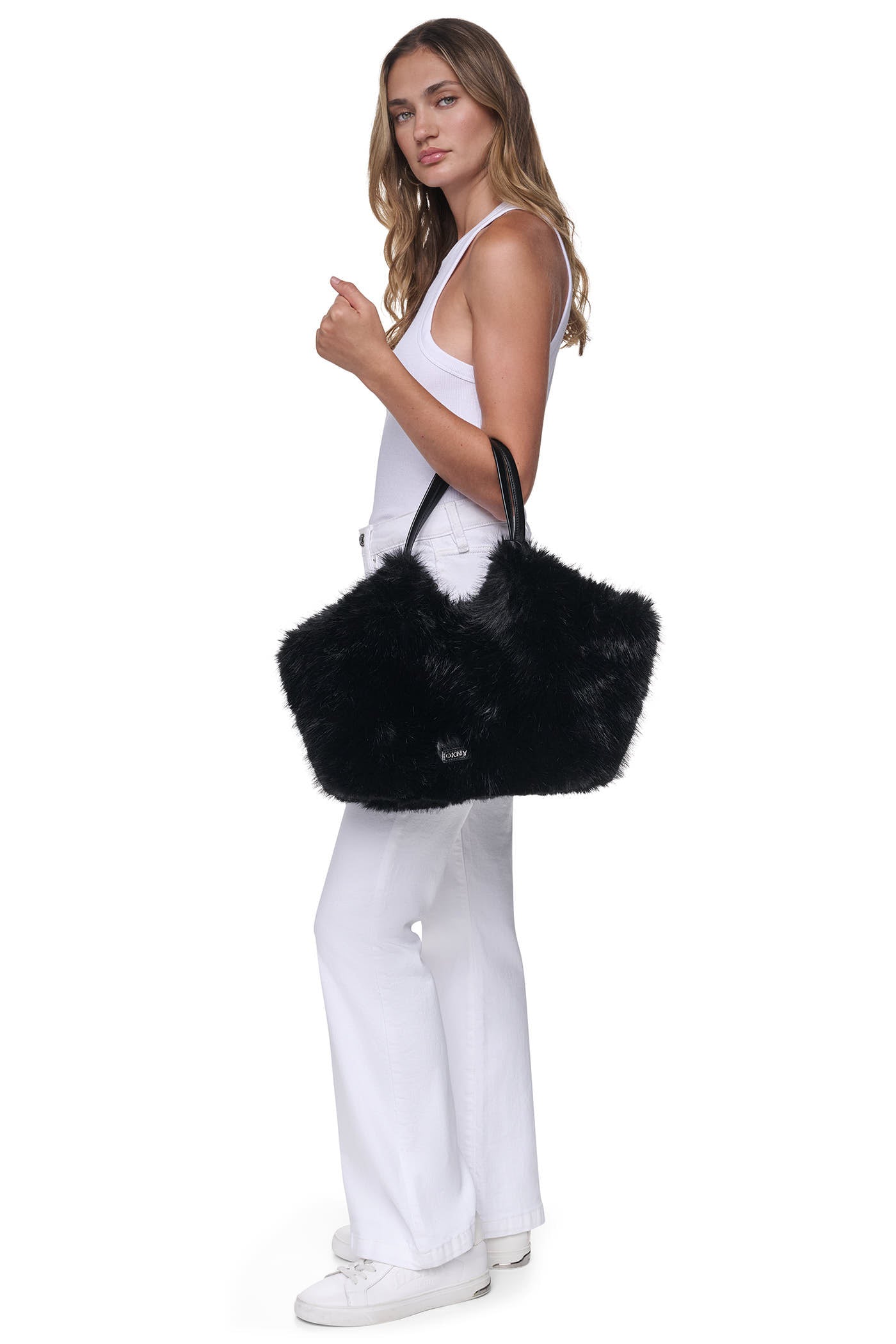 PAULA MEDIUM FAUX FUR COMMUTER TOTE VIEW 10