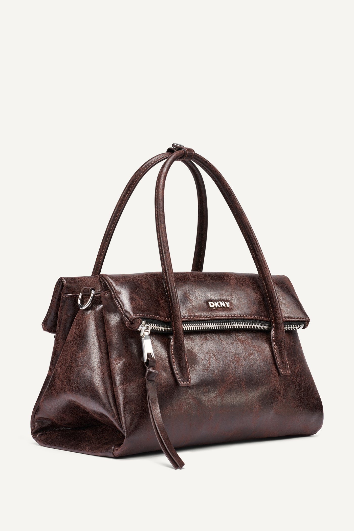 Coffee Bean RIVINGTON MEDIUM LOGO SATCHEL, BACK VIEW | MILLIE