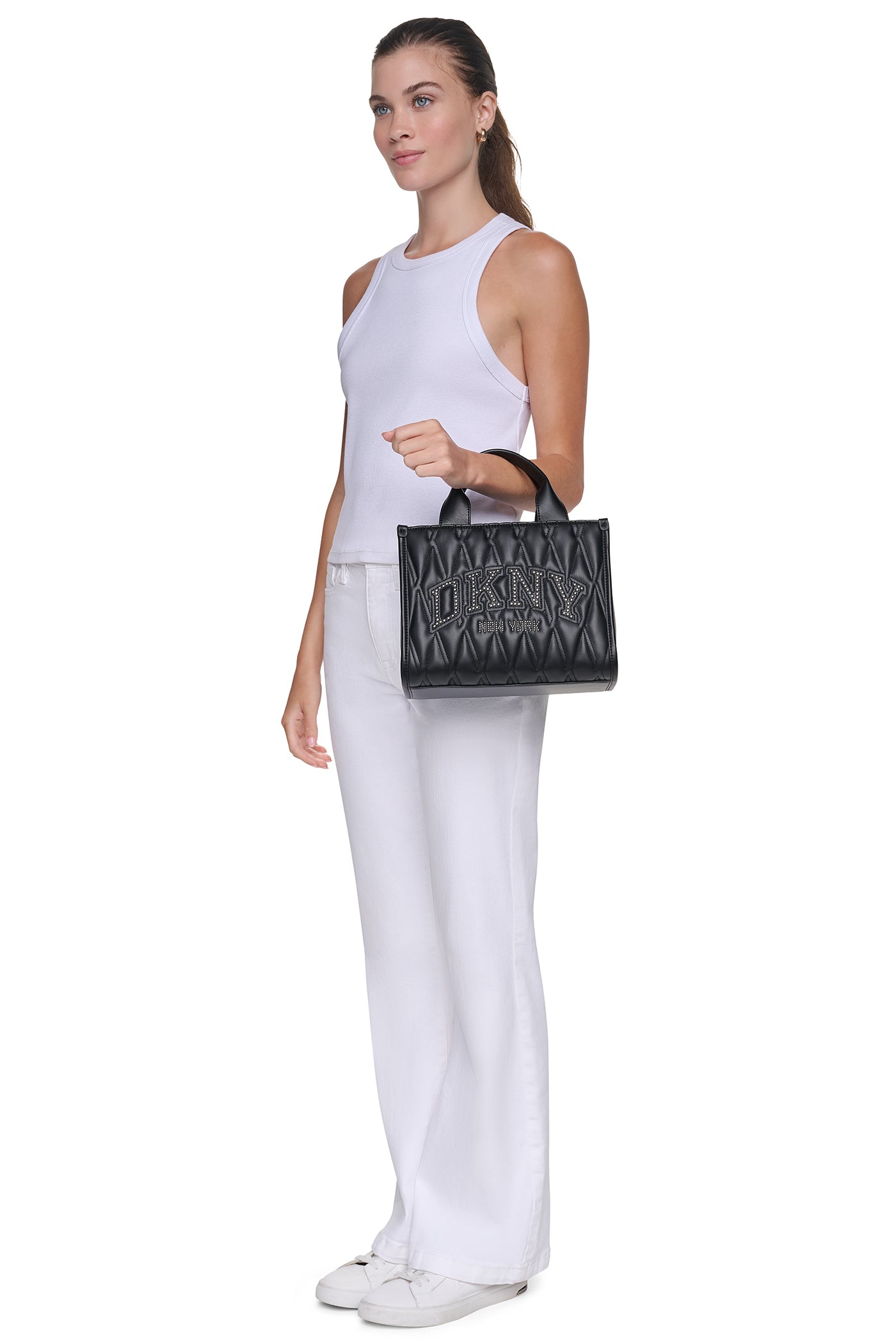 HADLEE SMALL QUILTED LOGO TOTE VIEW 7